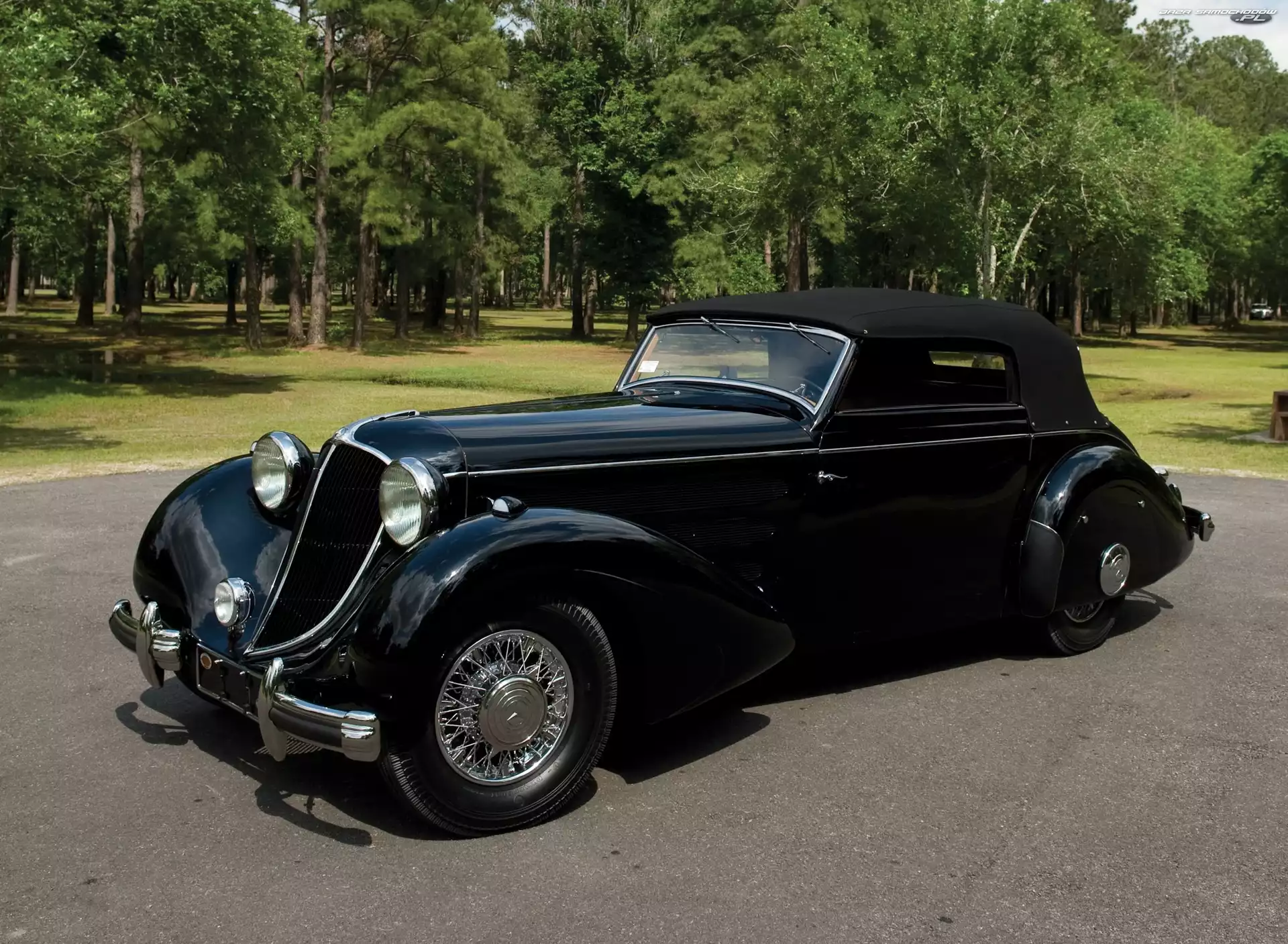 Czarny, Mercedes Benz 540K, Kabriolet