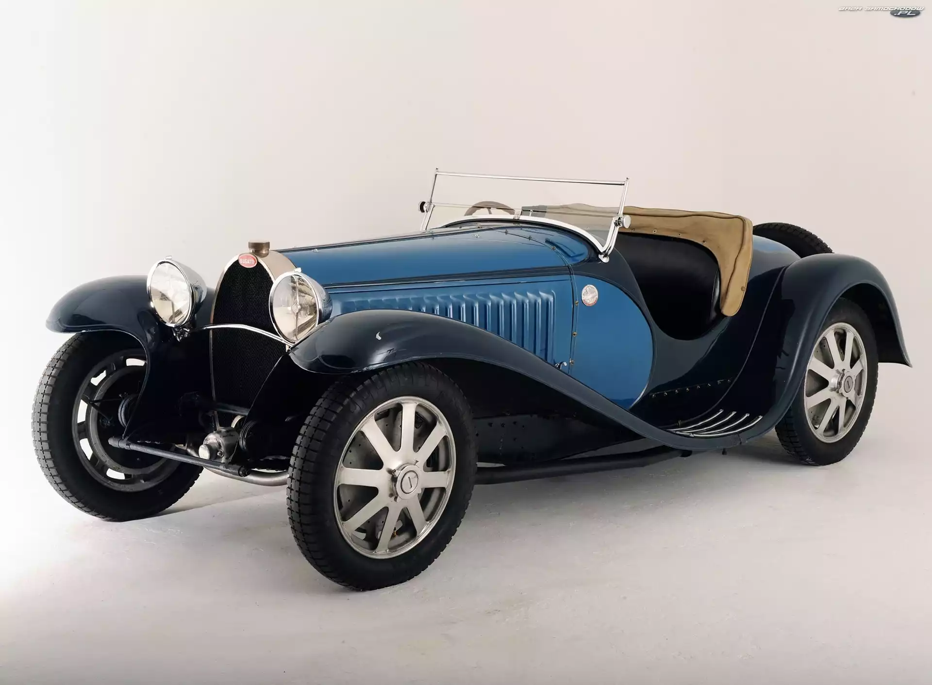 Czarny, Bugatti 41 Royale, Niebiesko, Zabytkowy