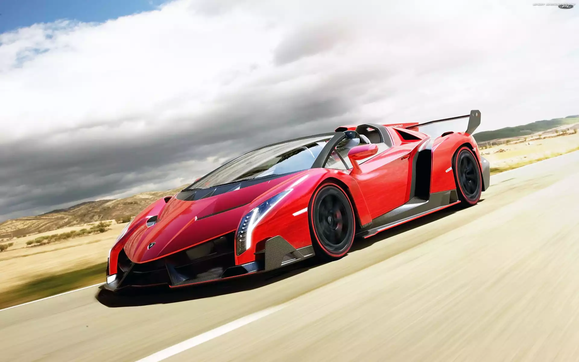 Czerwone, Lamborghini Veneno Roadster