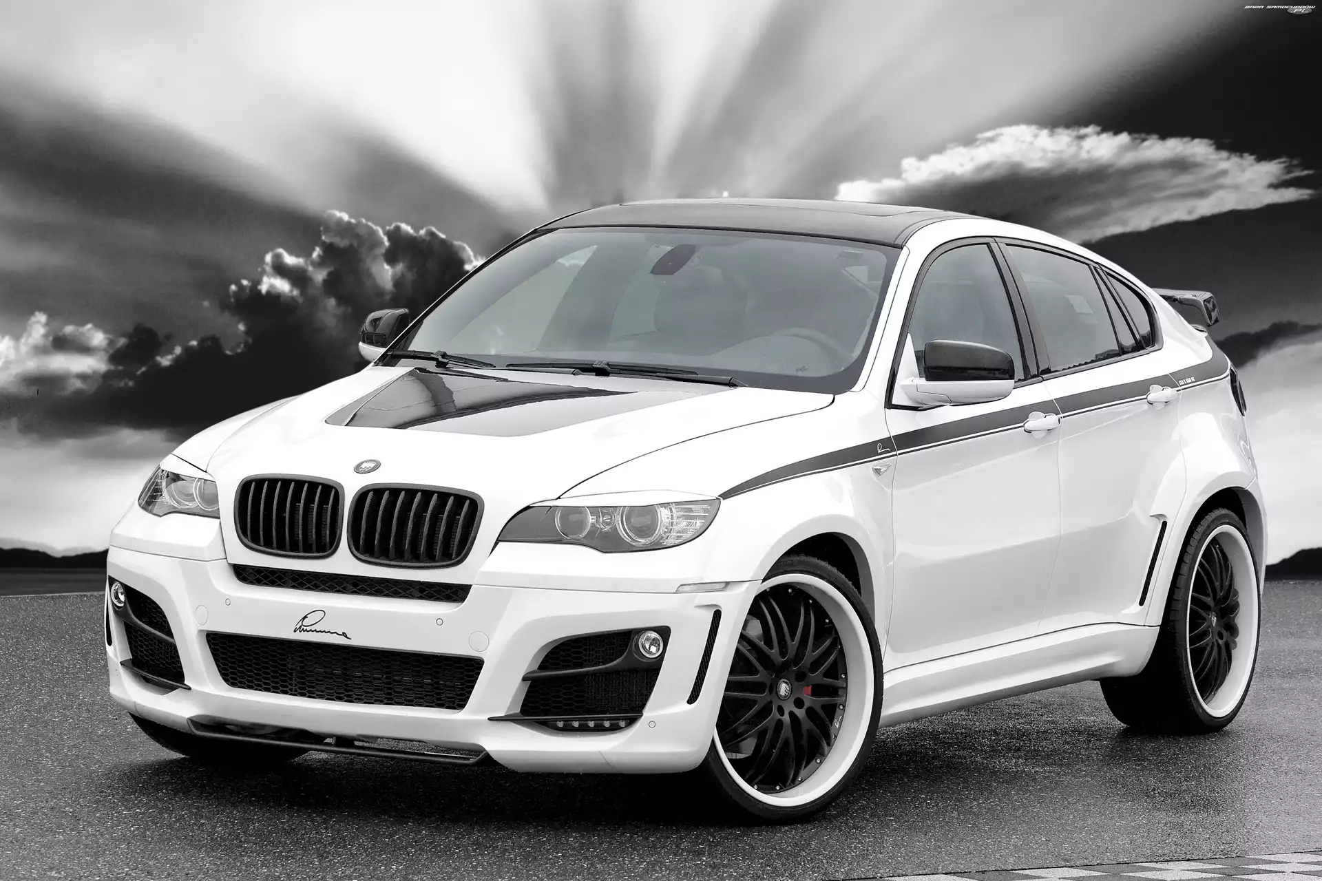 Czerwone, Chmury, BMW X6, Zaciski