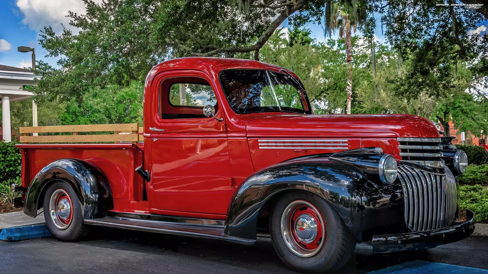 Czerwony, 1946, Zabytkowy, Chevrolet Pickup