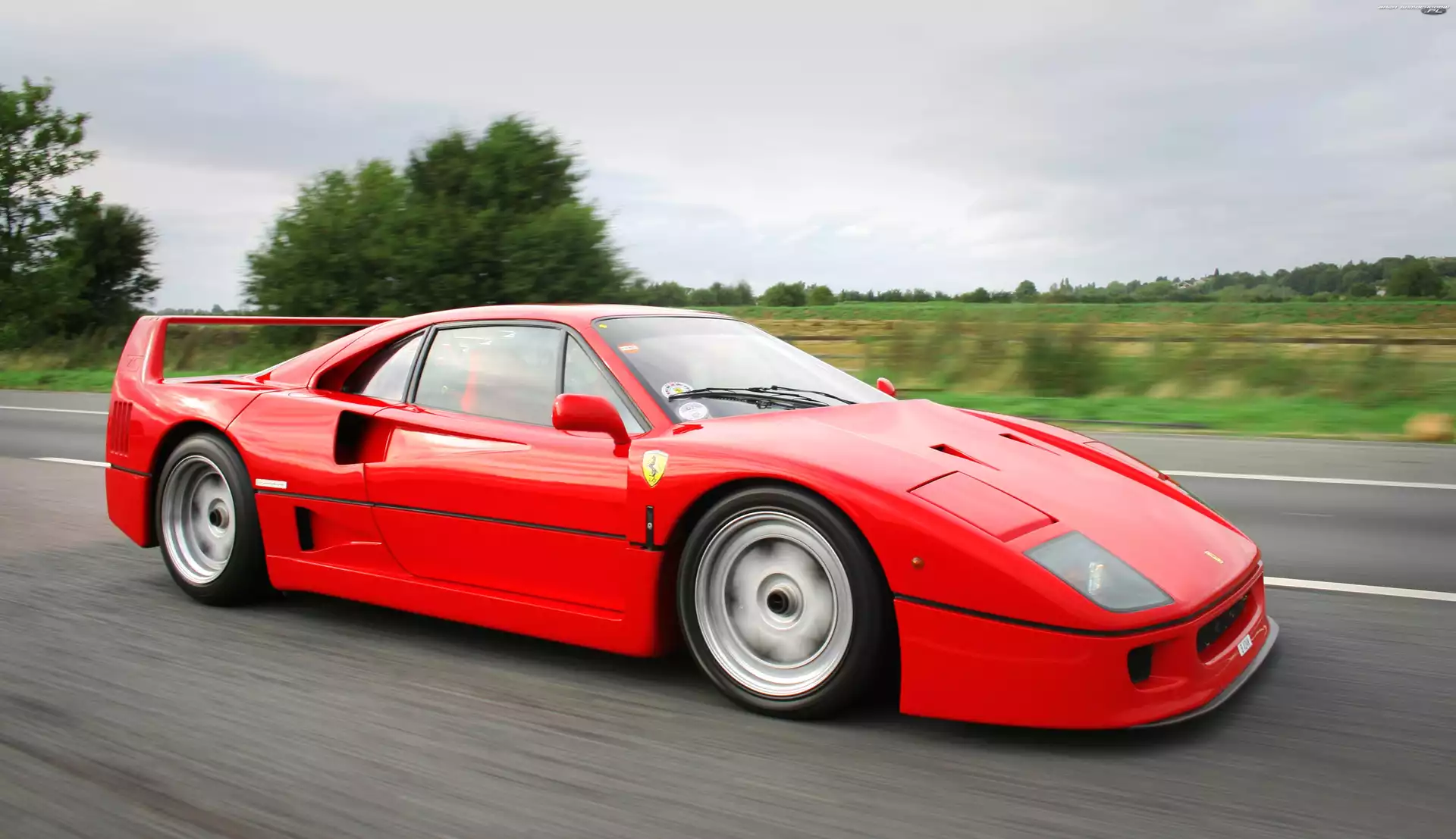 Czerwony, Ferrari F40, Samochód