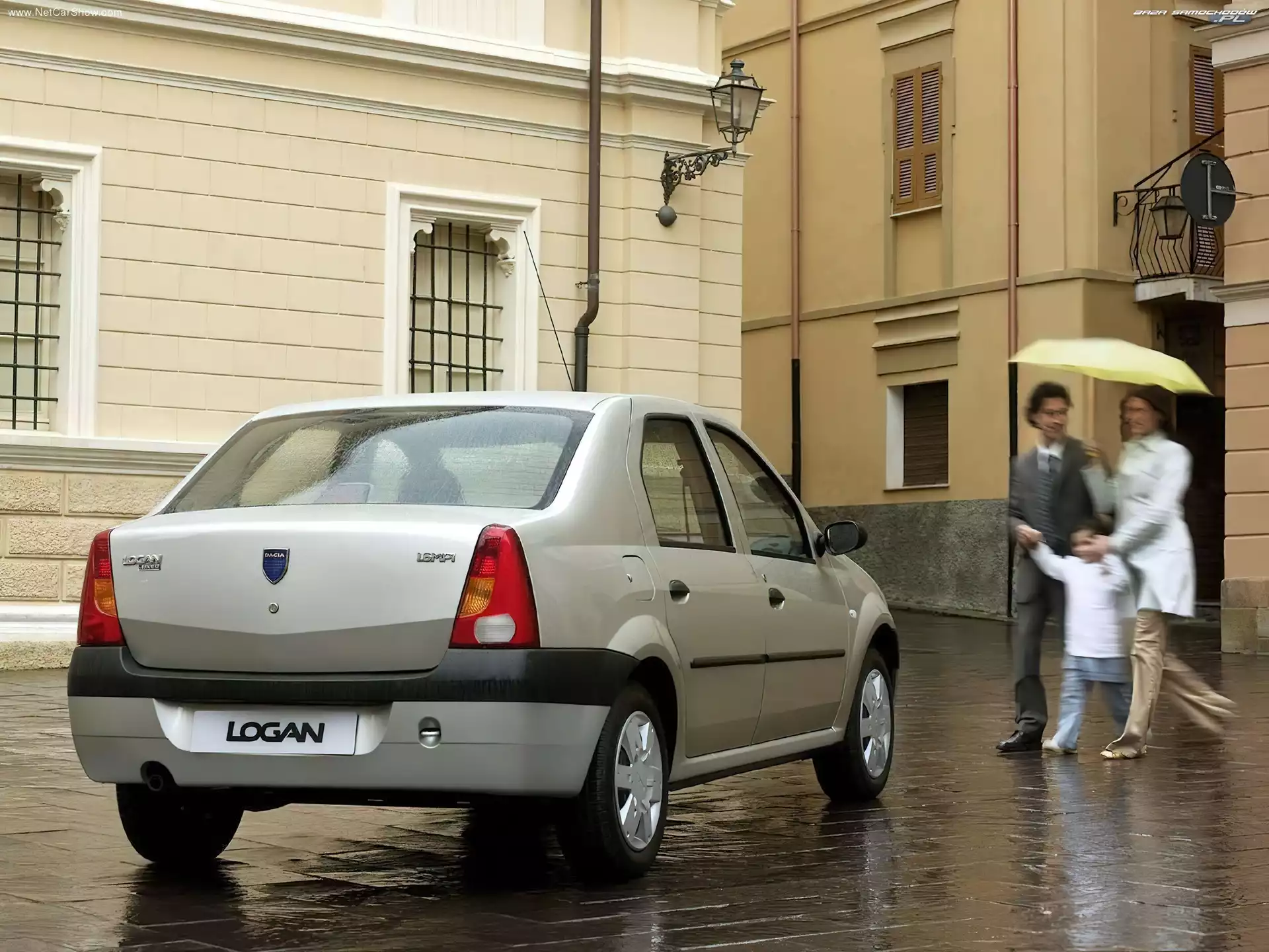 Deszcz, Tył, Dacia Logan