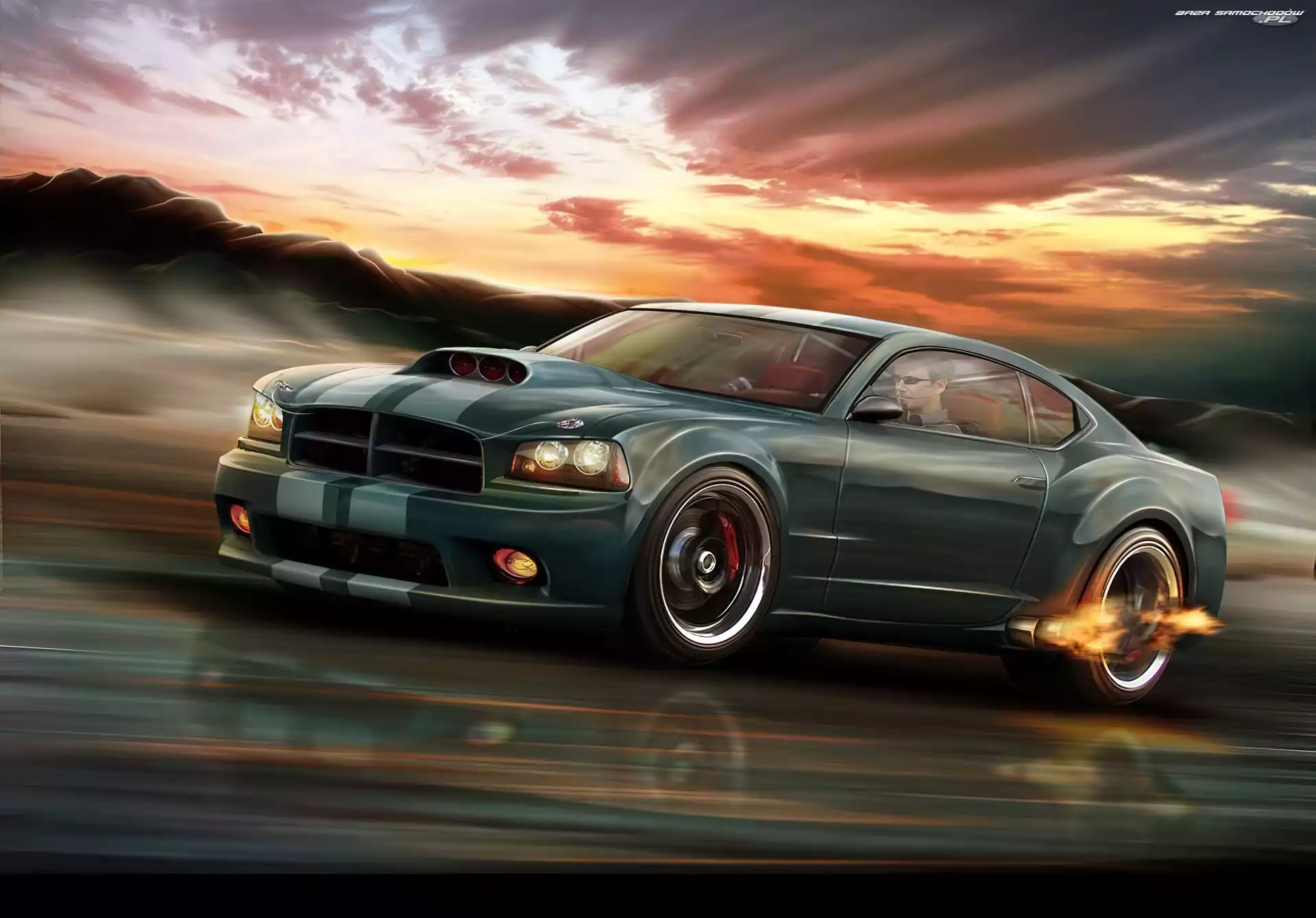 Dodge Charger, Grafika, Ogień