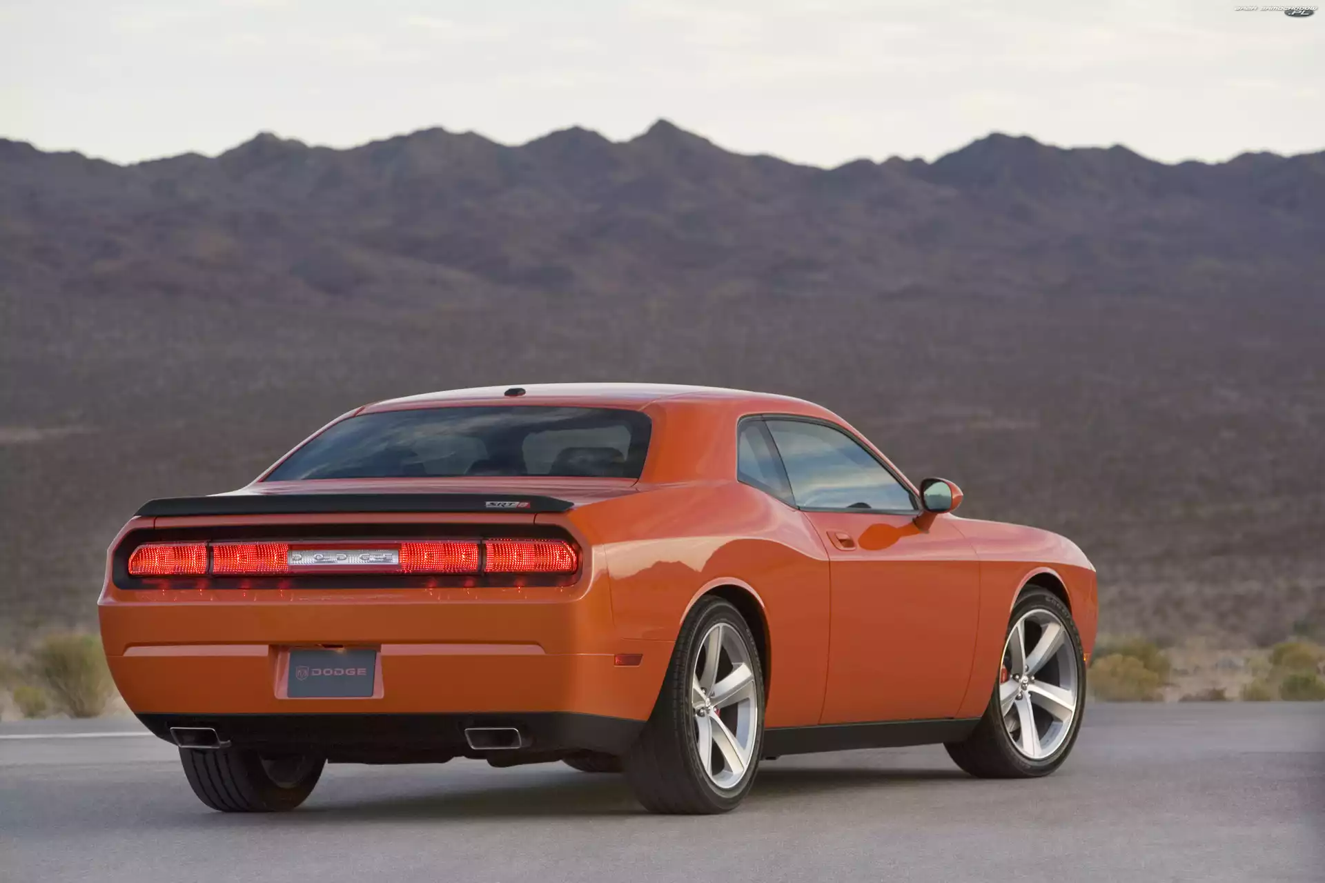 Dodge Challenger, Tył, Pomarańczowy, Lampy