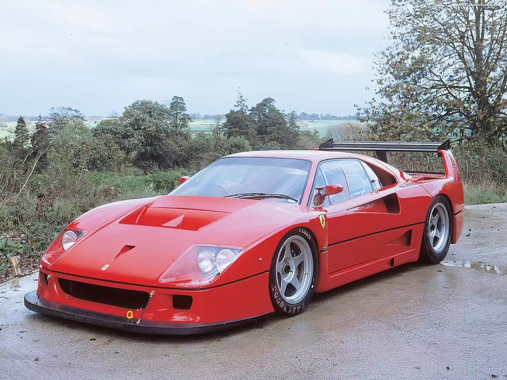 Dokładka, Deszcz, Ferrari F 40, Zderzaka