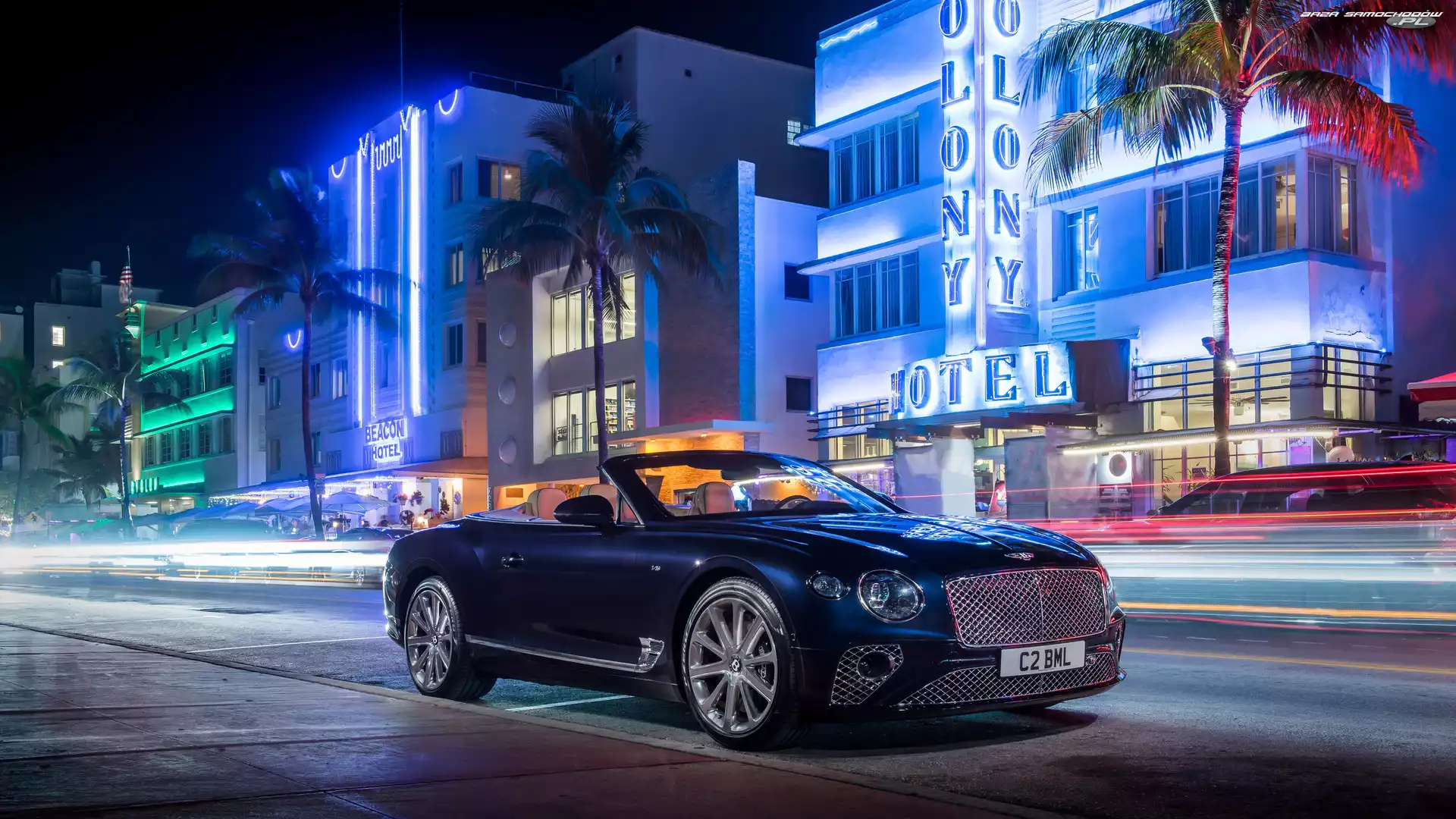 Noc, Domy, Cabrio, Bentley Continental GT V8, Ulica