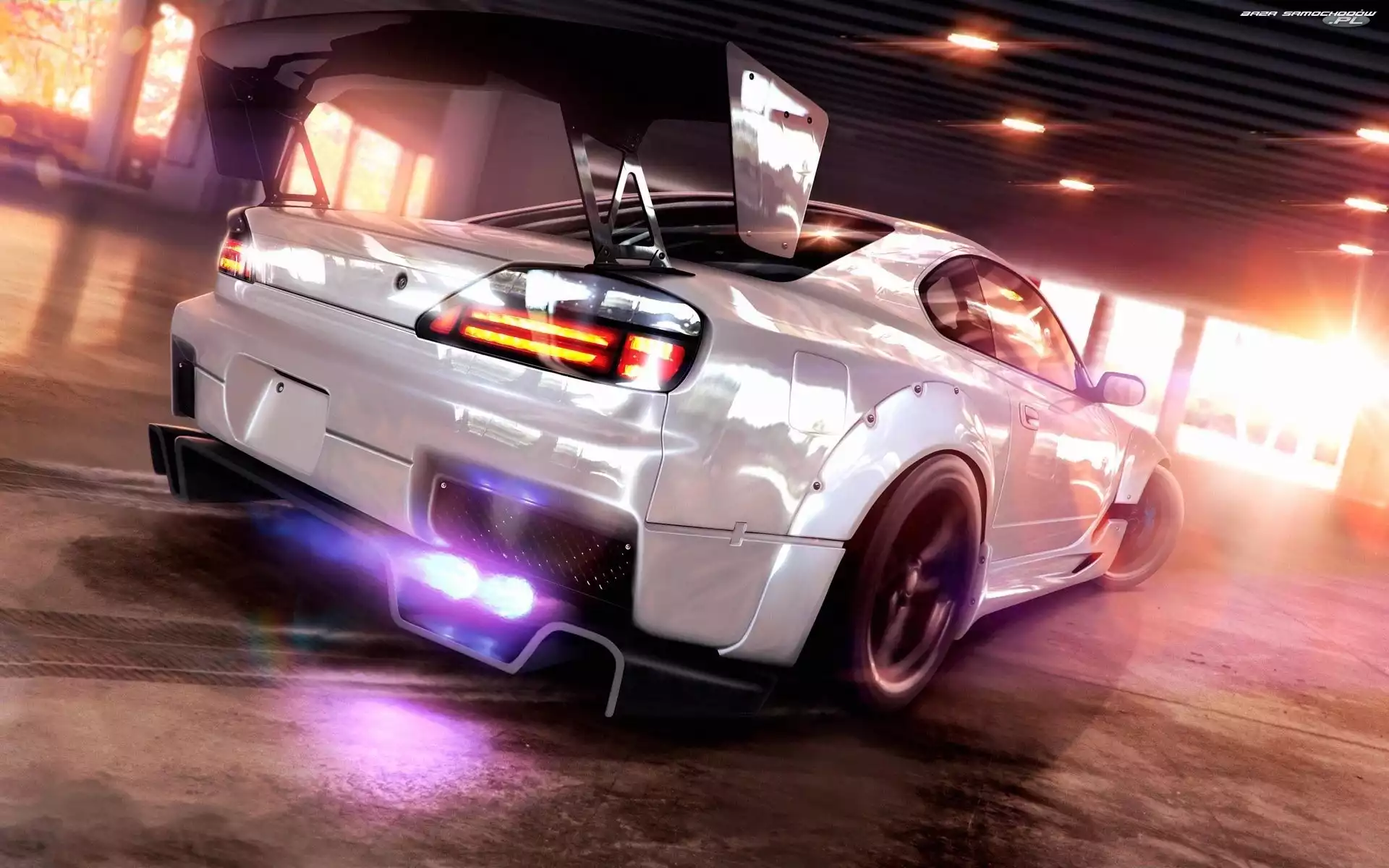 Drift, Biały, Nissan silvia s15