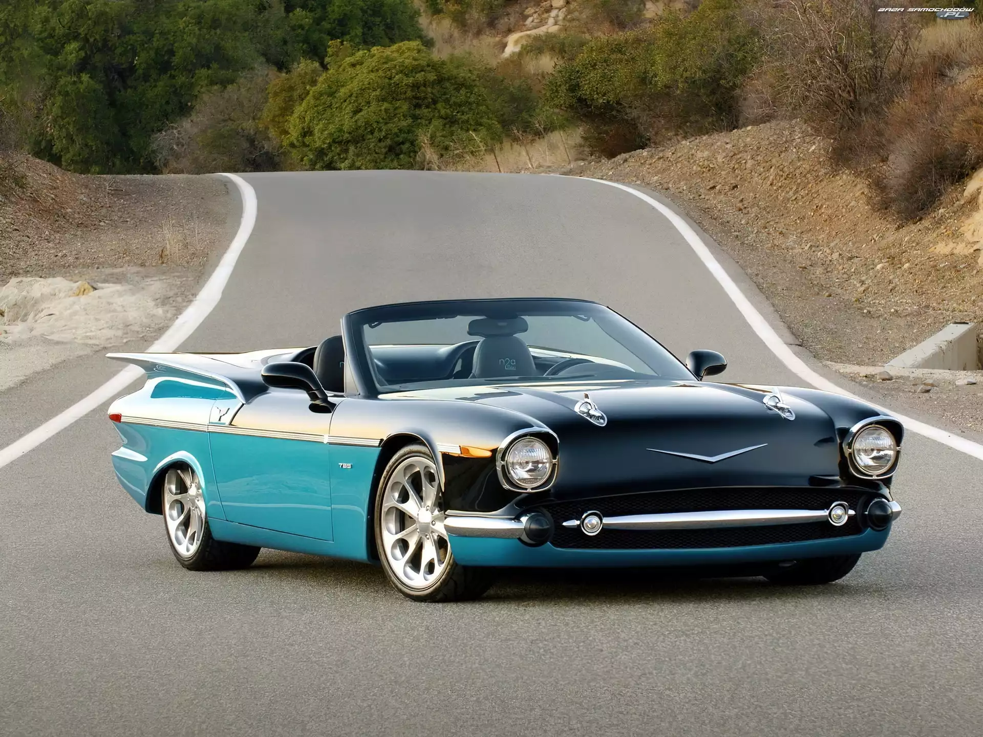 Droga, Niebieski, Chevrolet Corvette