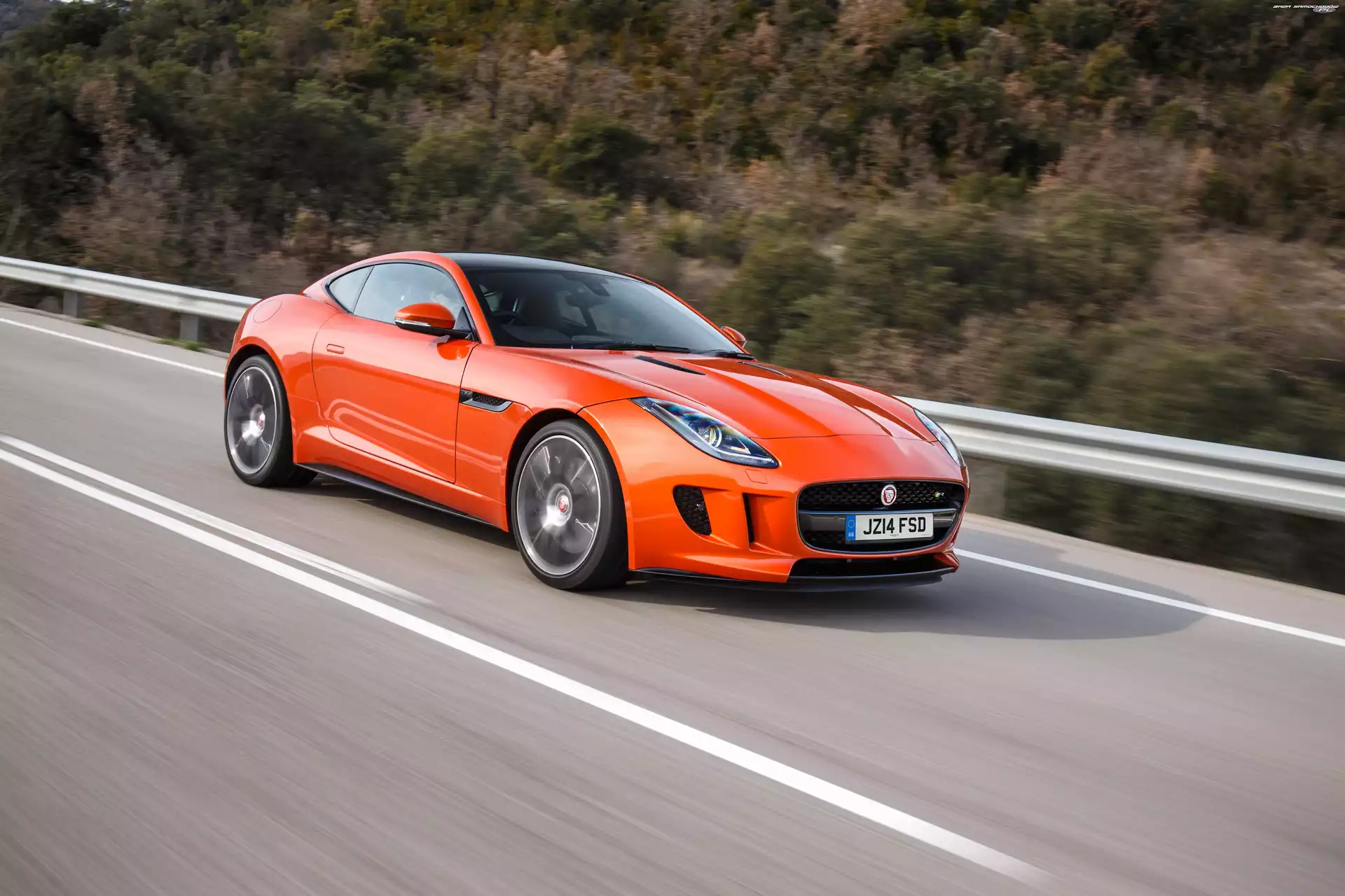 Droga, Pomarańczowy, Jaguar F-Type