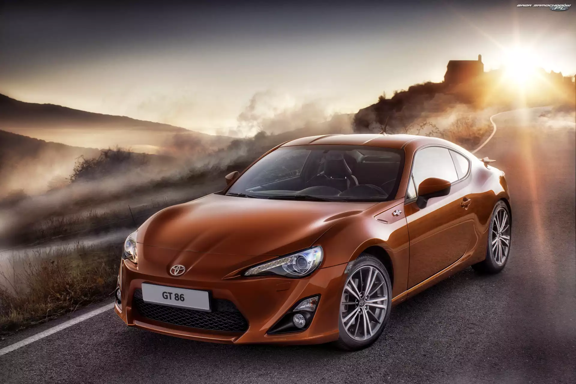 Droga, Słońca, Toyota GT86, Zachód