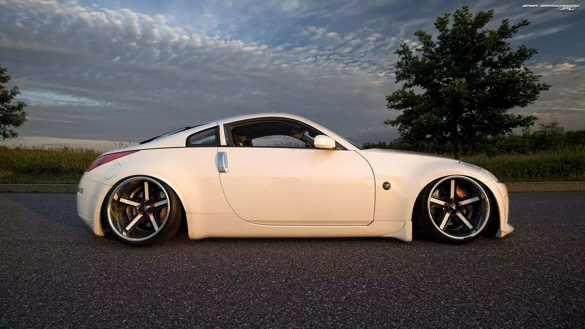 Droga, Biały, Nissan 370z