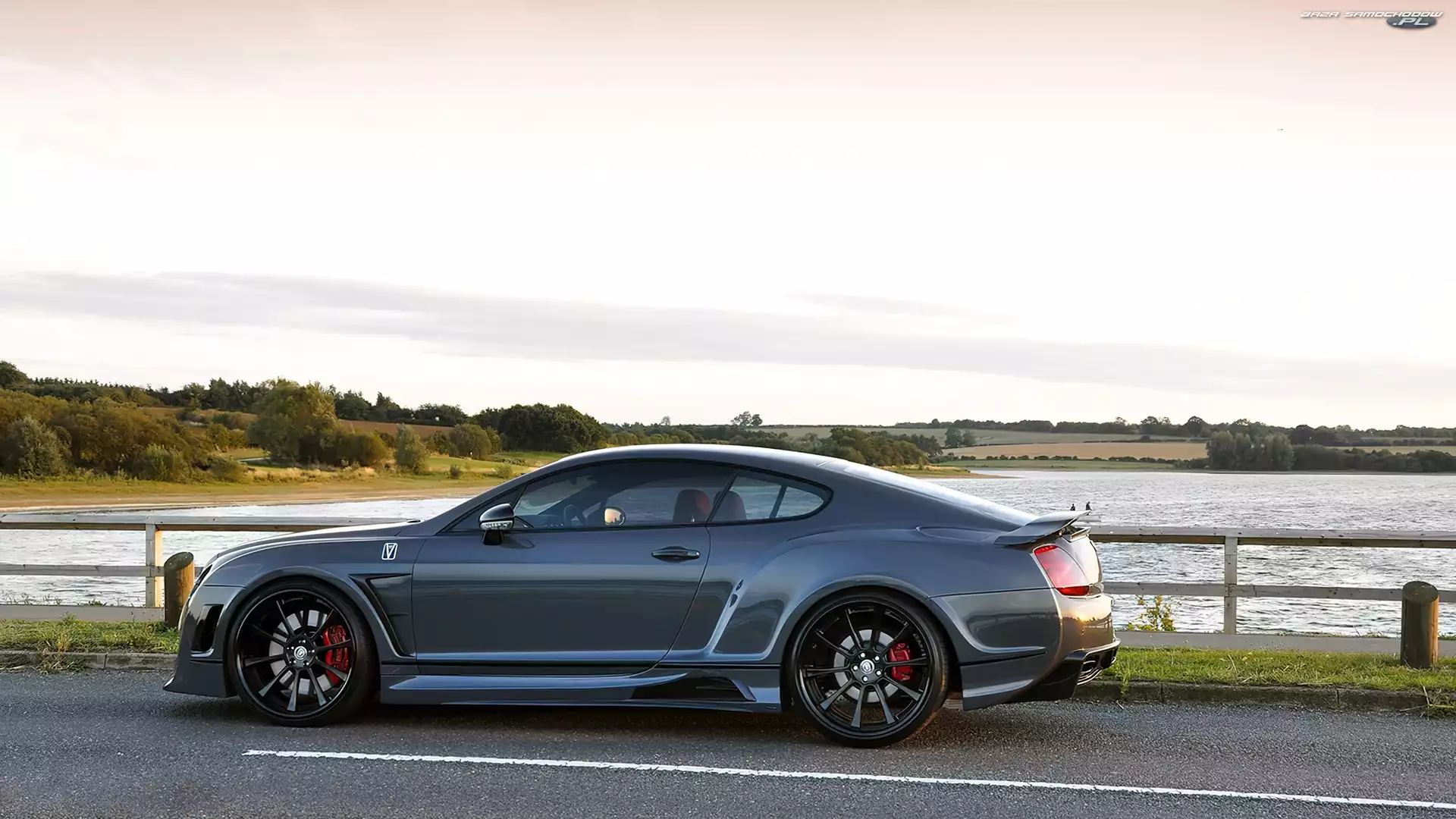 Ogrodzenie, Droga, Tuning, Bentley GT, Jezioro, Samochód