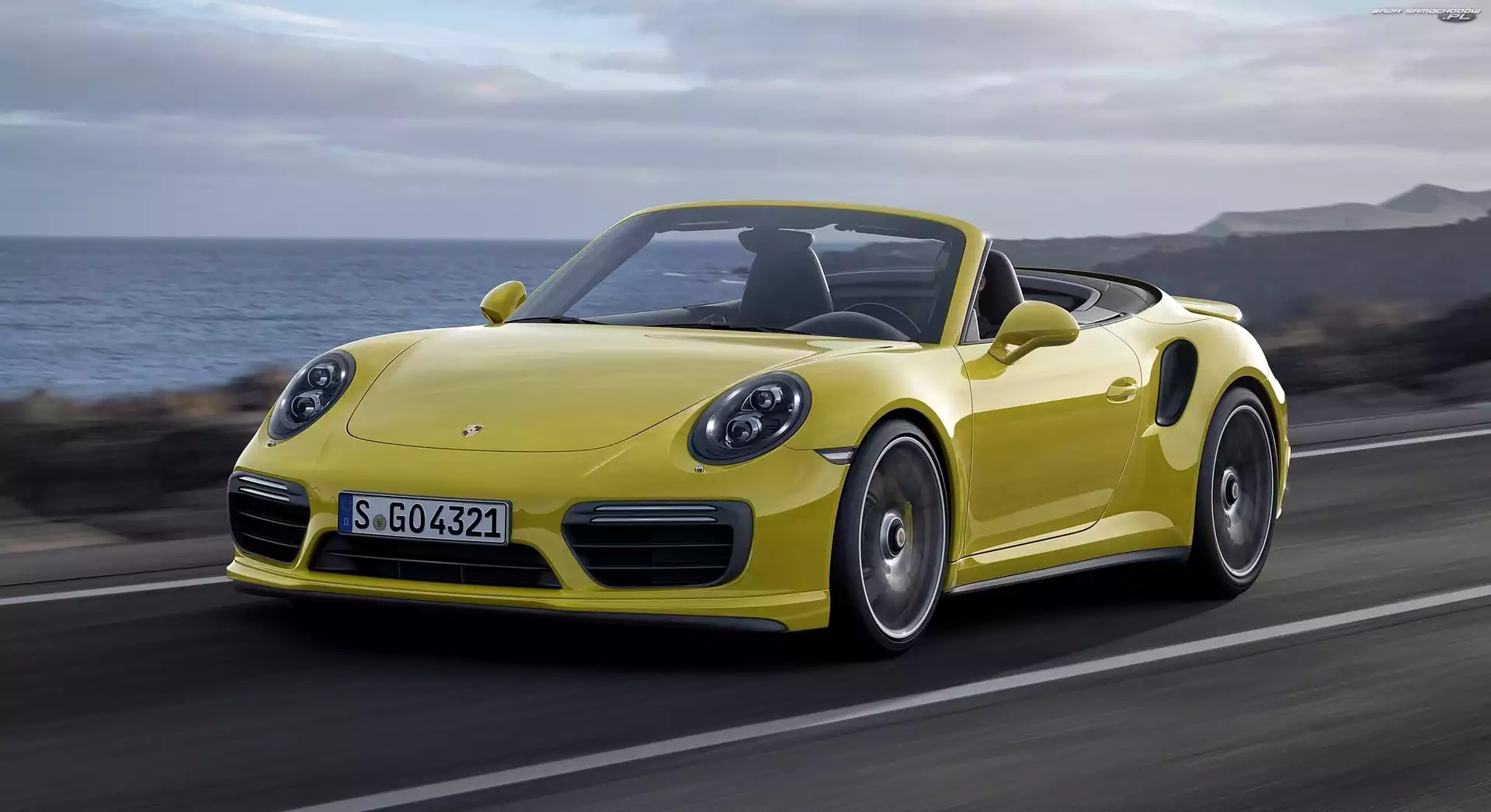 Droga, Turbo, Porsche, Żółte, 911