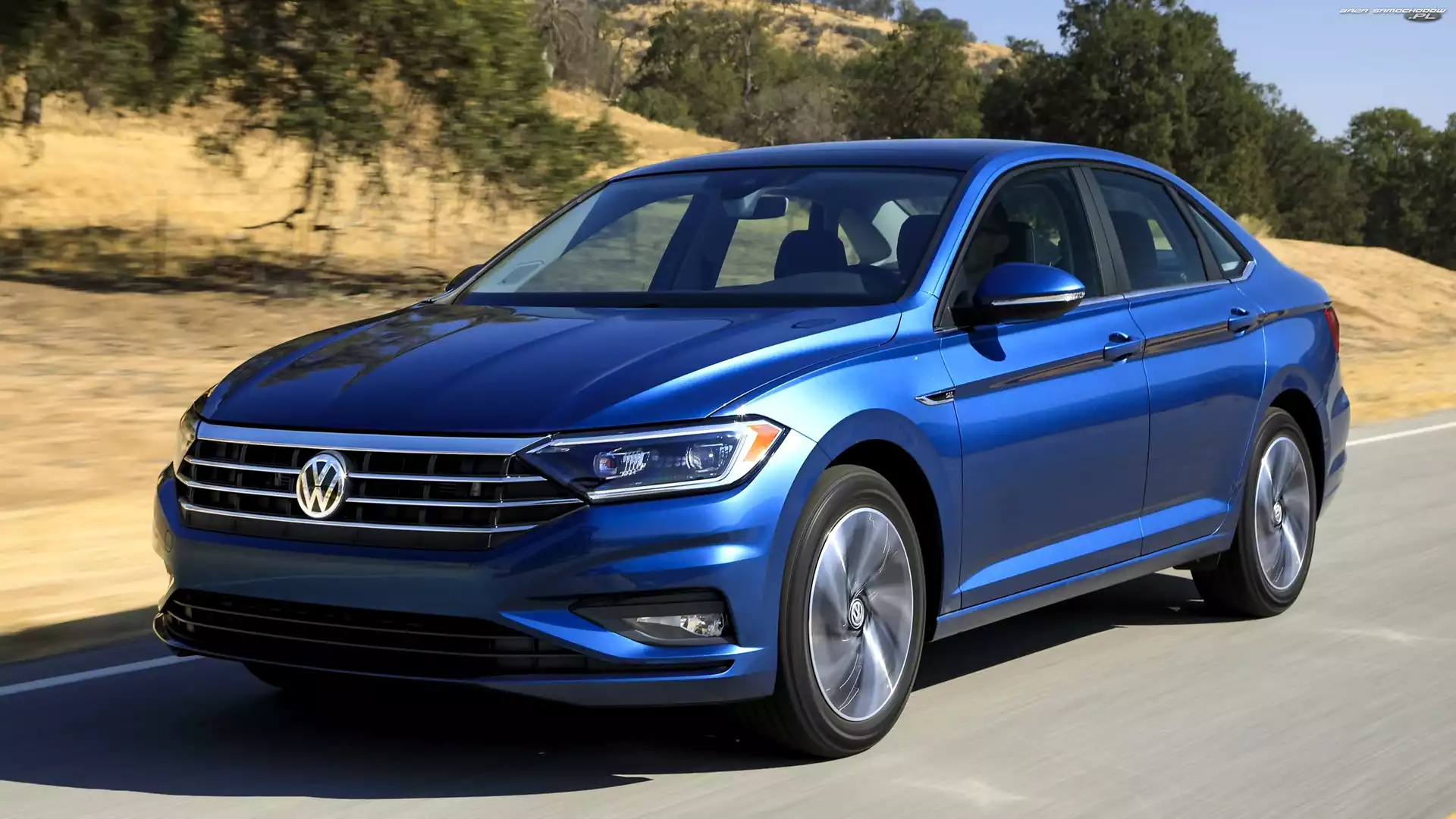 Droga, Niebieski, Volkswagen Jetta