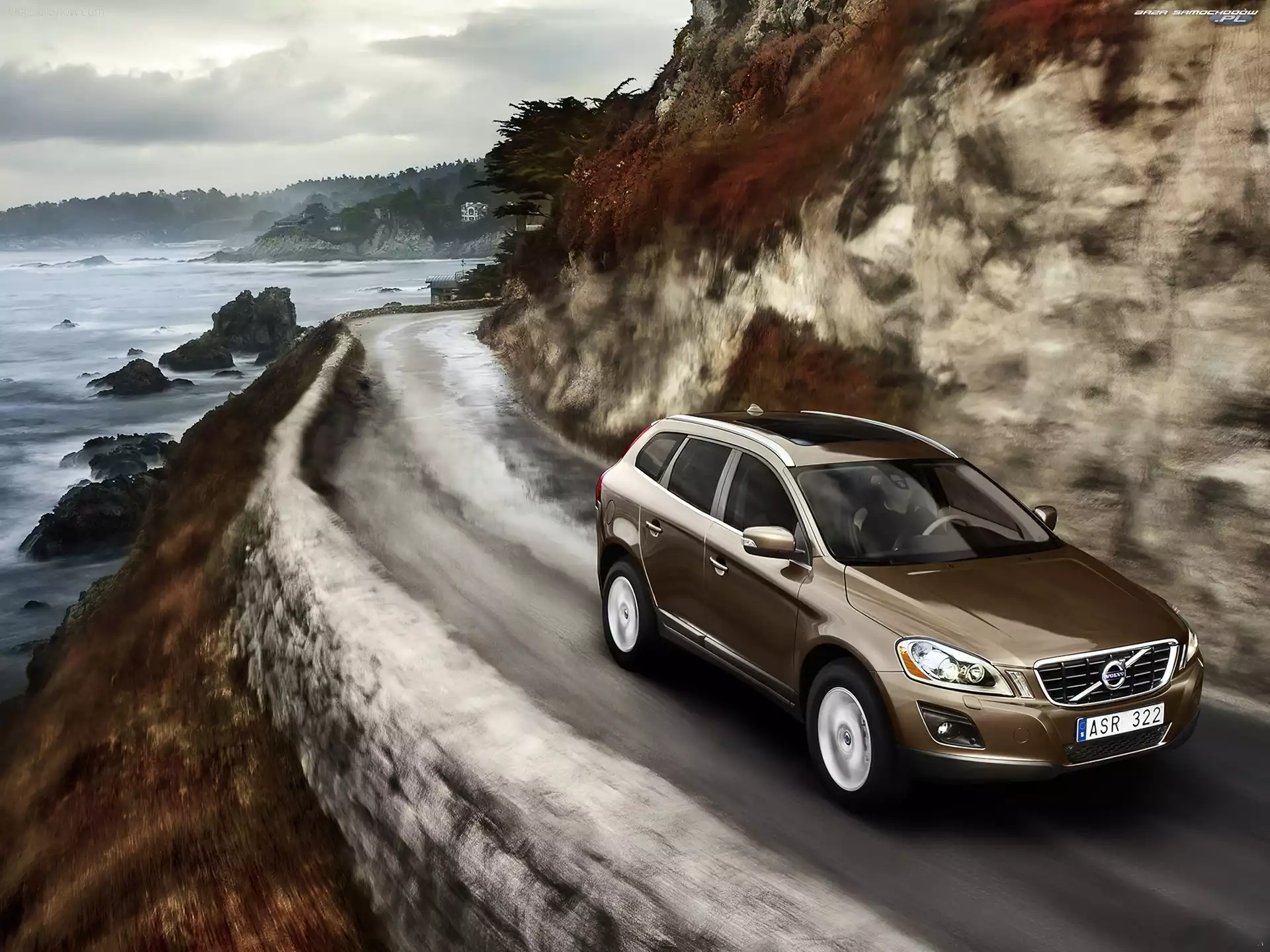 Droga, Skały, Volvo XC60, Morze