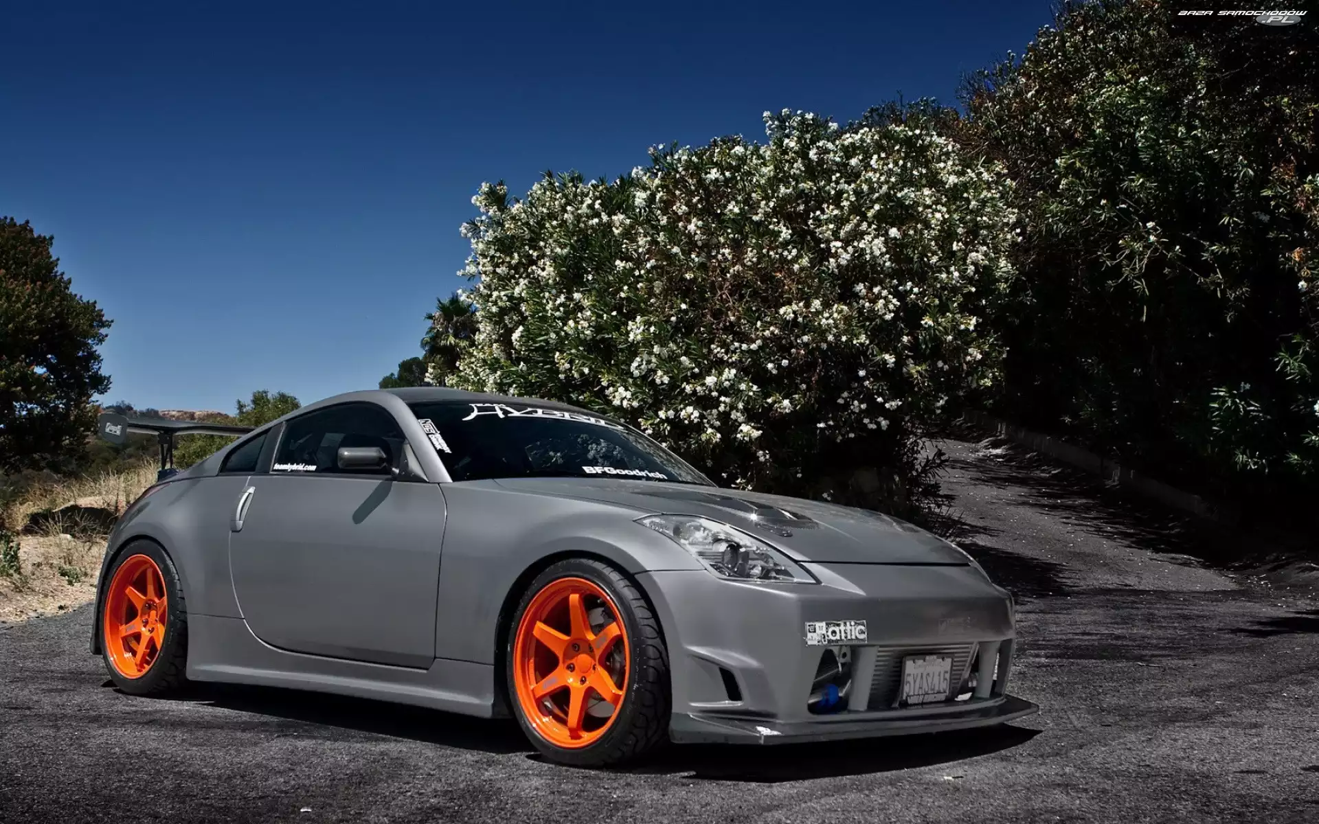 Drzewa, Kwitnące, Nissan, Samochód, 350Z
