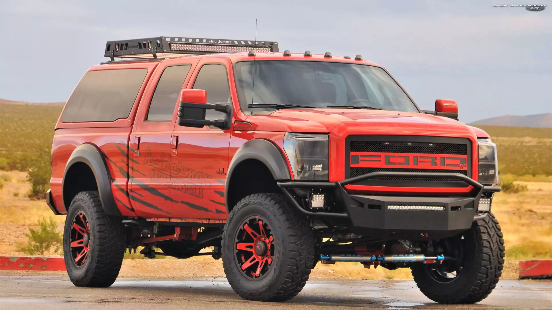 Pickup, Czerwony, Ford F-250 Super Duty