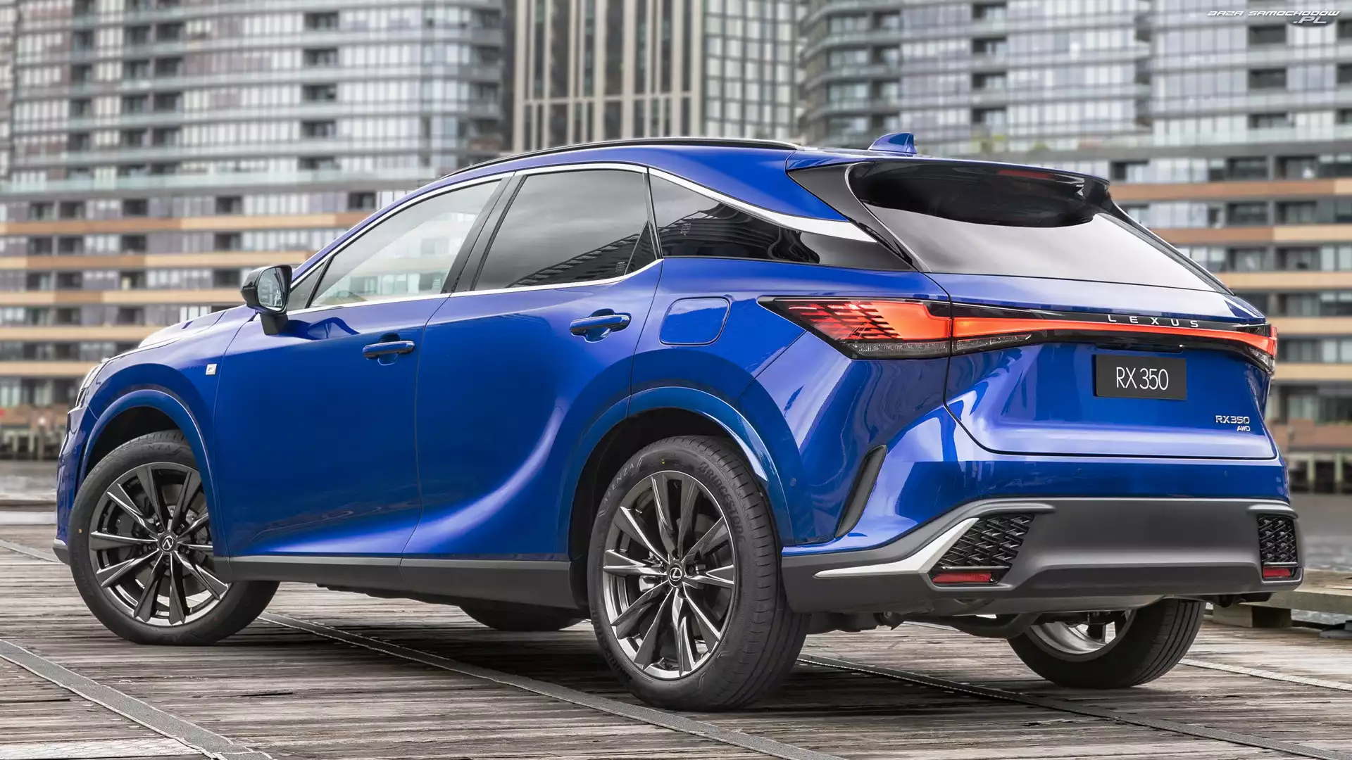 Niebieski, Lexus RX F Sport, Bok, Tył