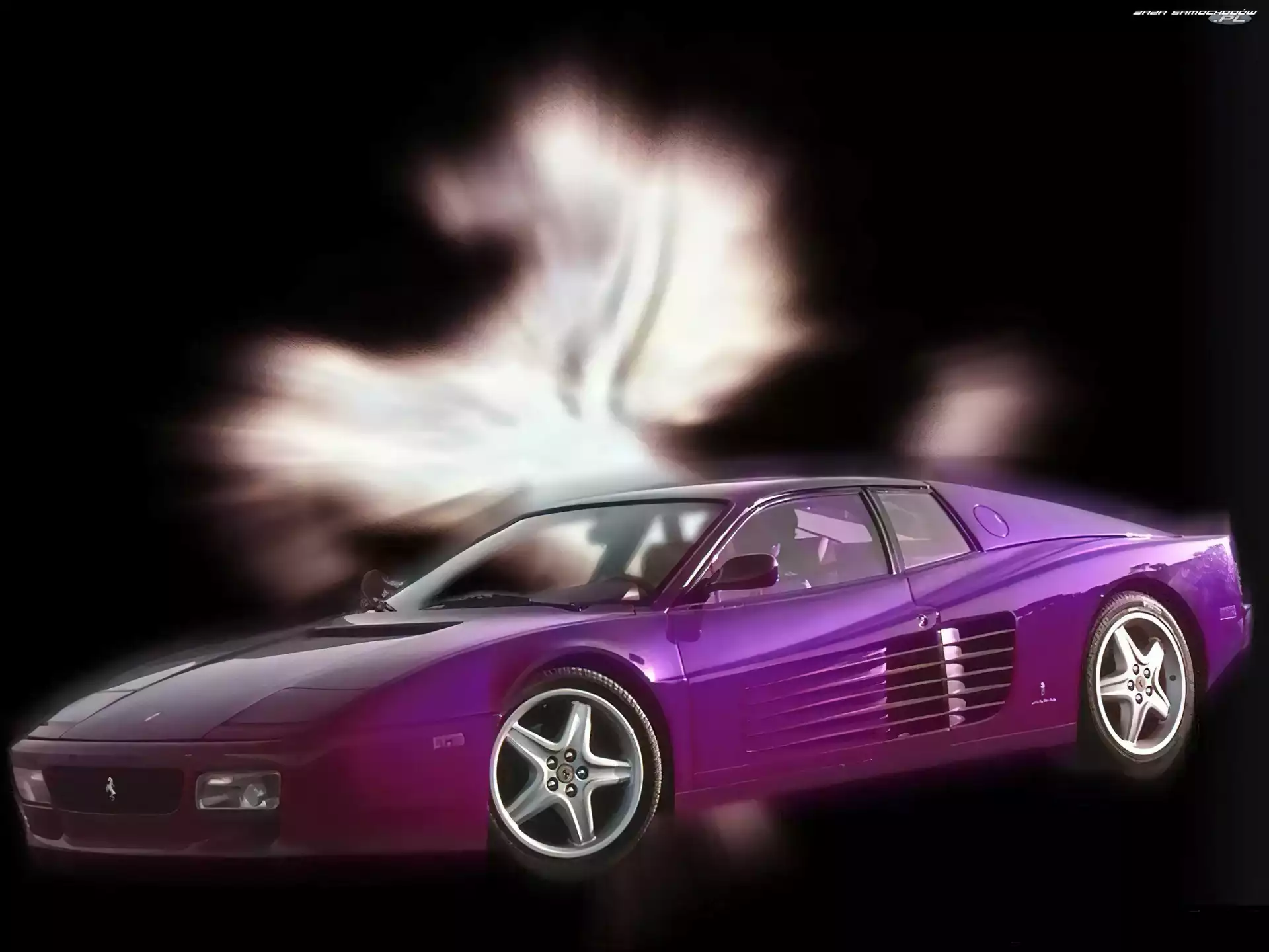 Ferrari Testarossa, Tło, Fioletowe, Czarne
