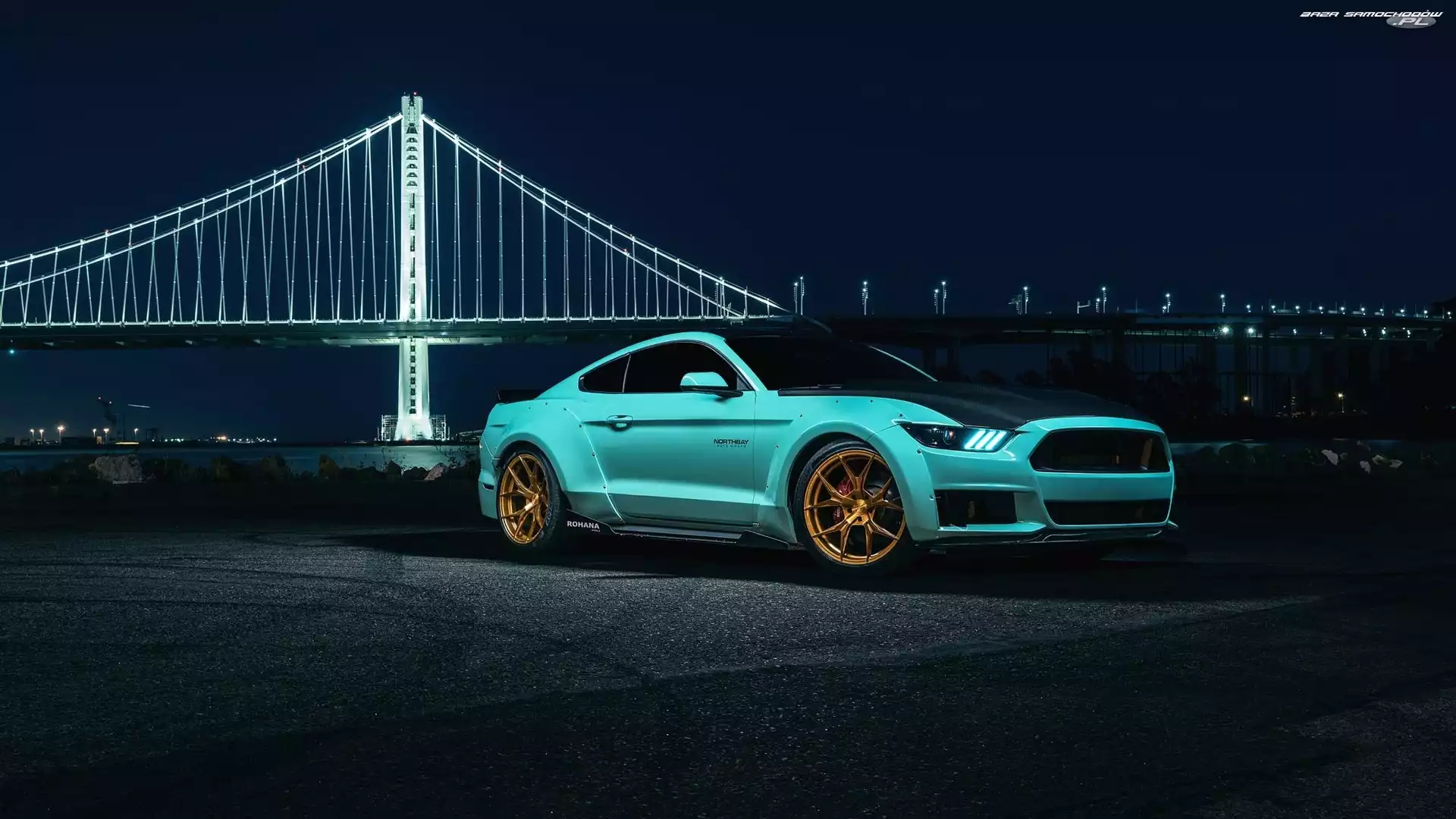 2015, Ford Mustang EcoBoost, San Francisco, Golden Gate Bridge, Tiffany Blue, Most