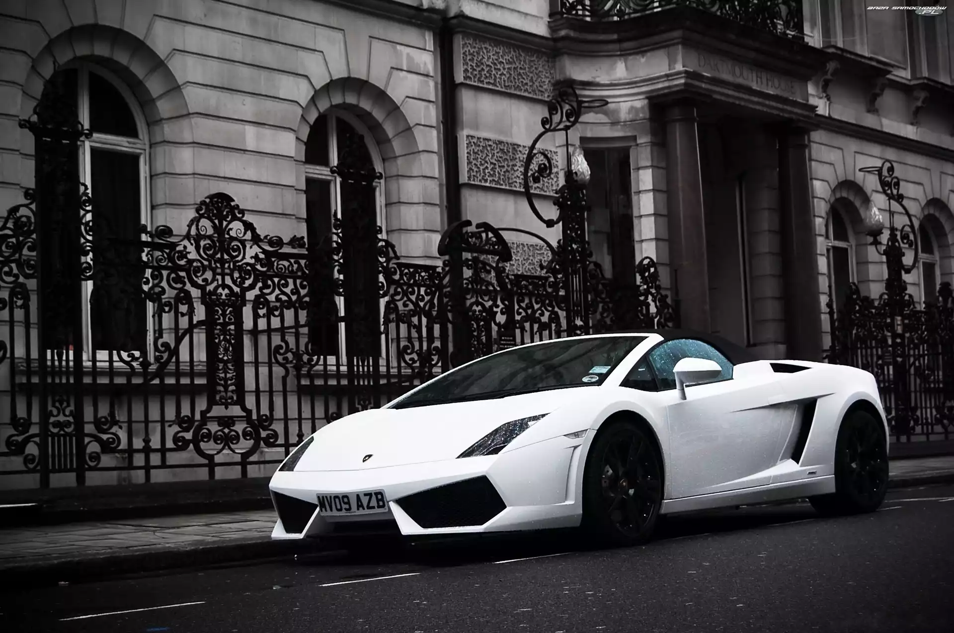 Gallardo, Biały, Lamborghini, Samochód