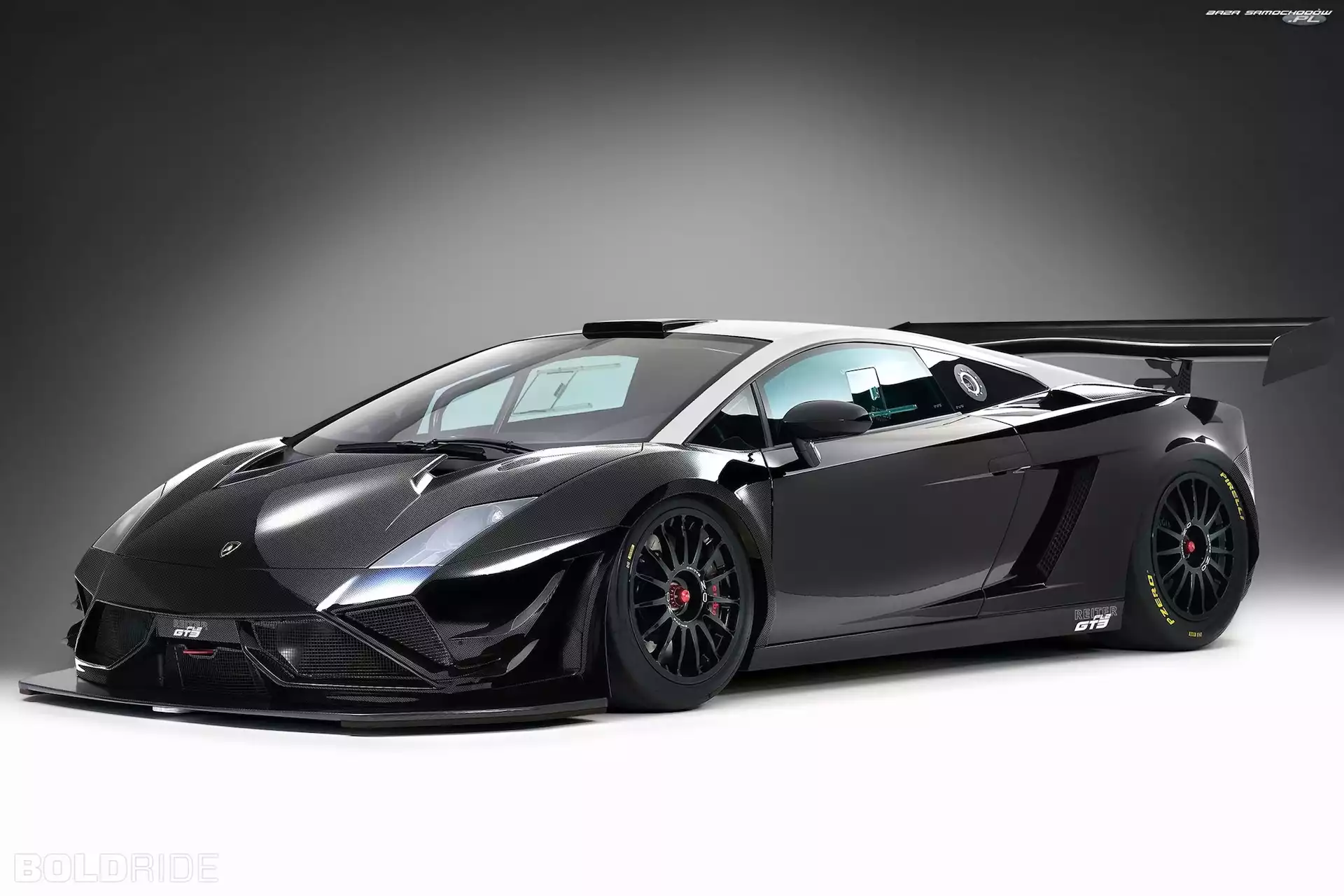 Gallardo, Czarne, Przód, GT3, Lamborghini, FL2