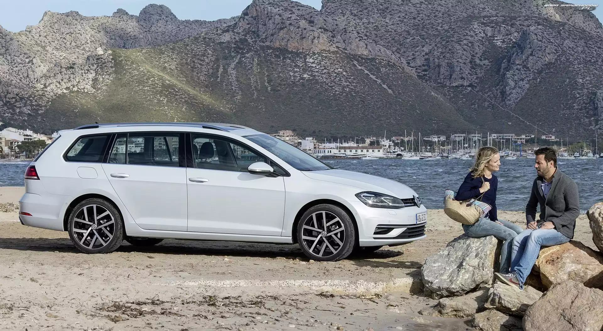 Ludzie, Góry, 2017, Volkswagen Golf 7, Jezioro