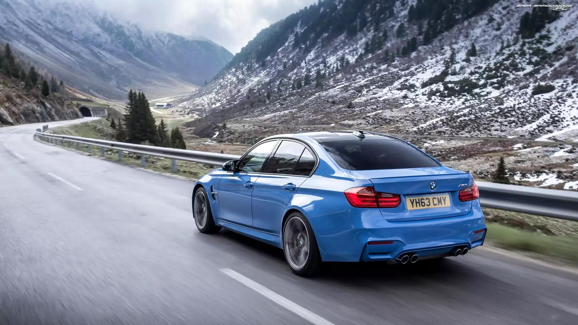 Góry, Droga, BMW, Niebieskie, M4