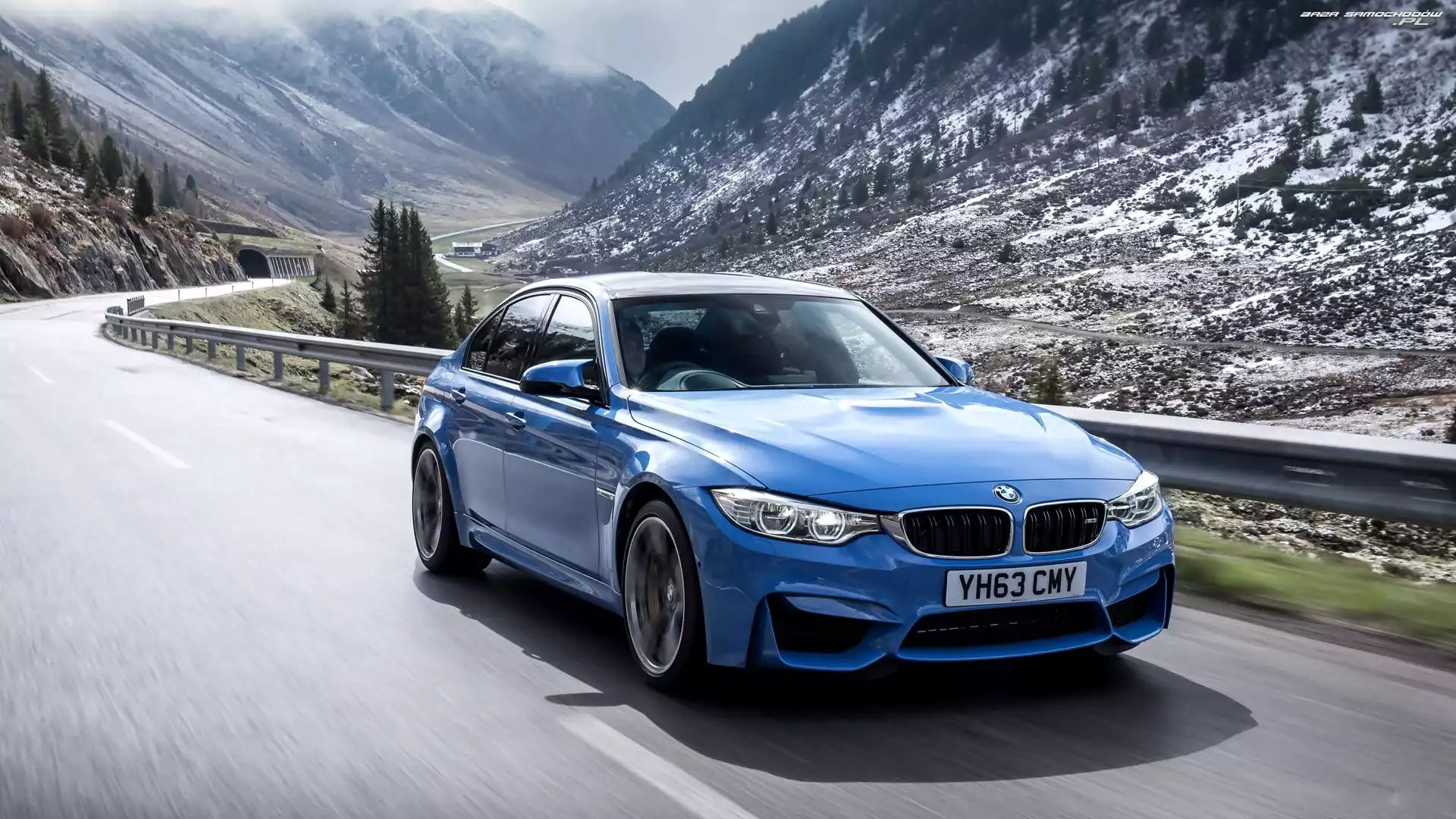 Góry, Droga, BMW, Niebieskie, M4