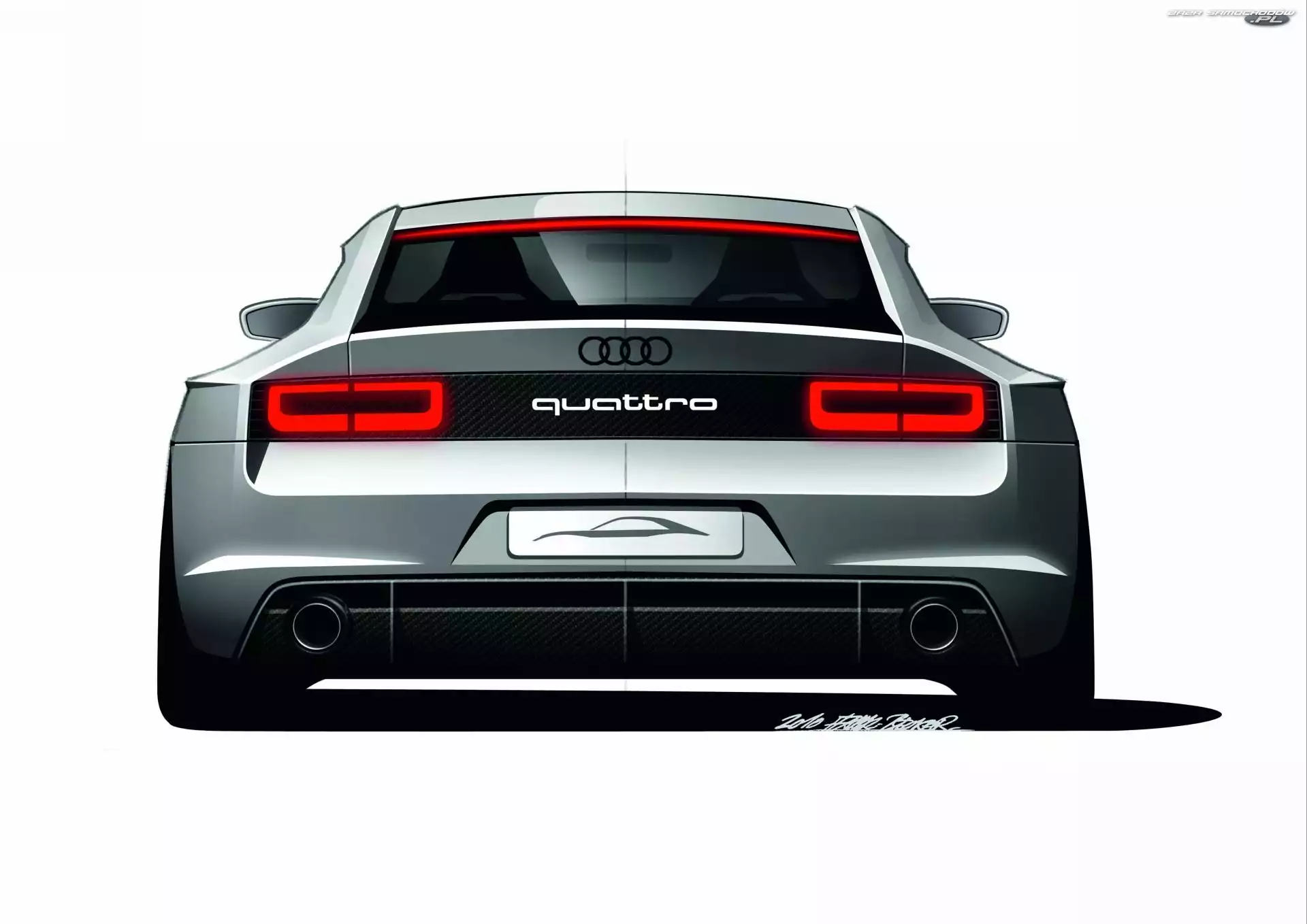 Grafika, Tył, Audi Quattro