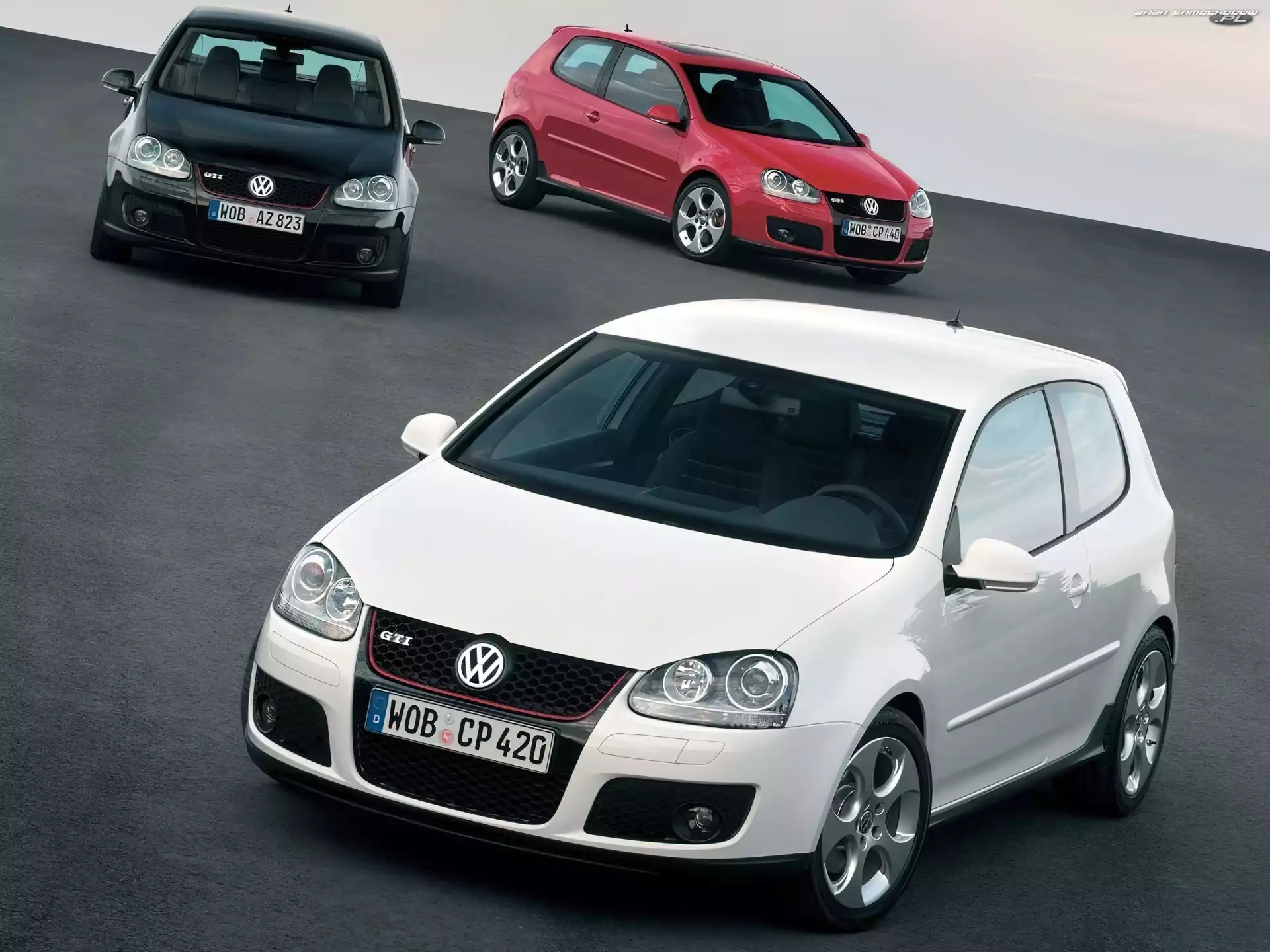 GTI, Czerwony, Biały, Golf 5, Czarny