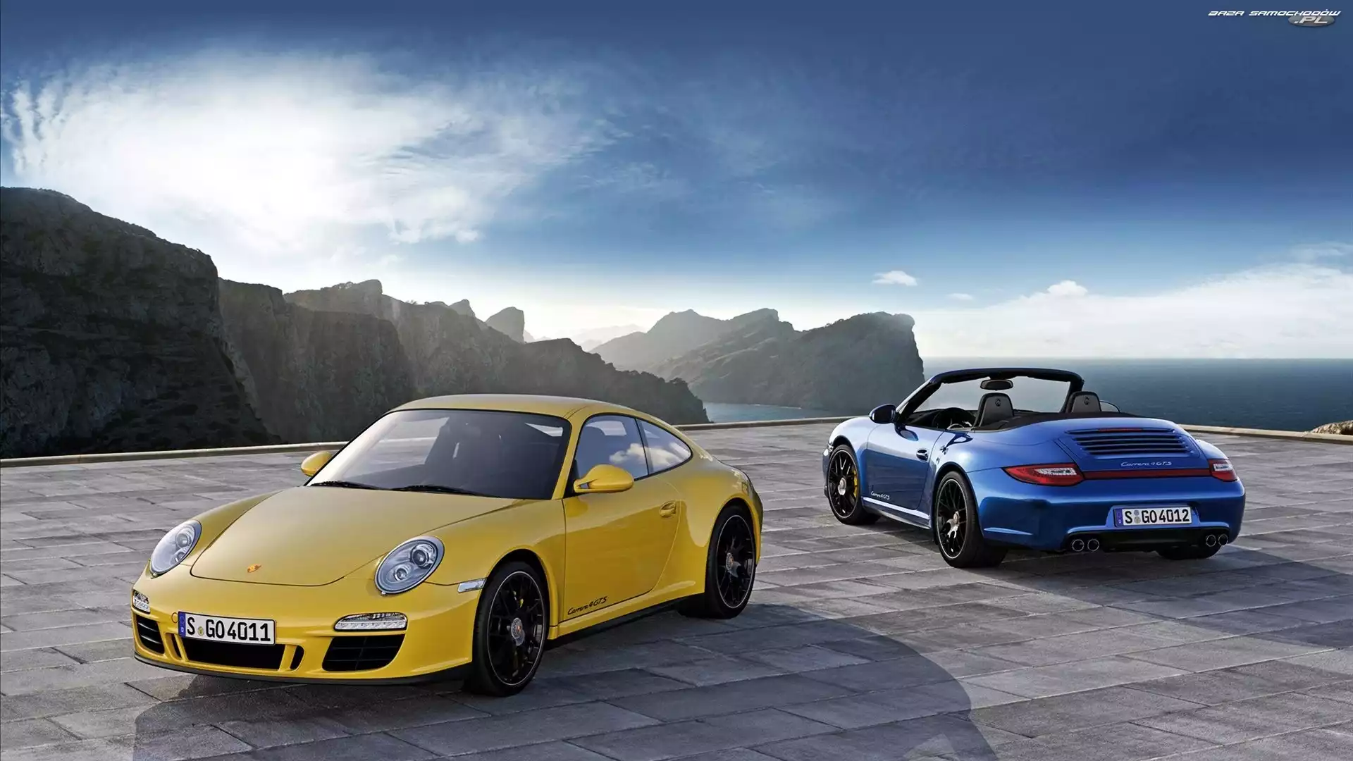 GTS, Carrera, Niebieski, Żołty, Porsche