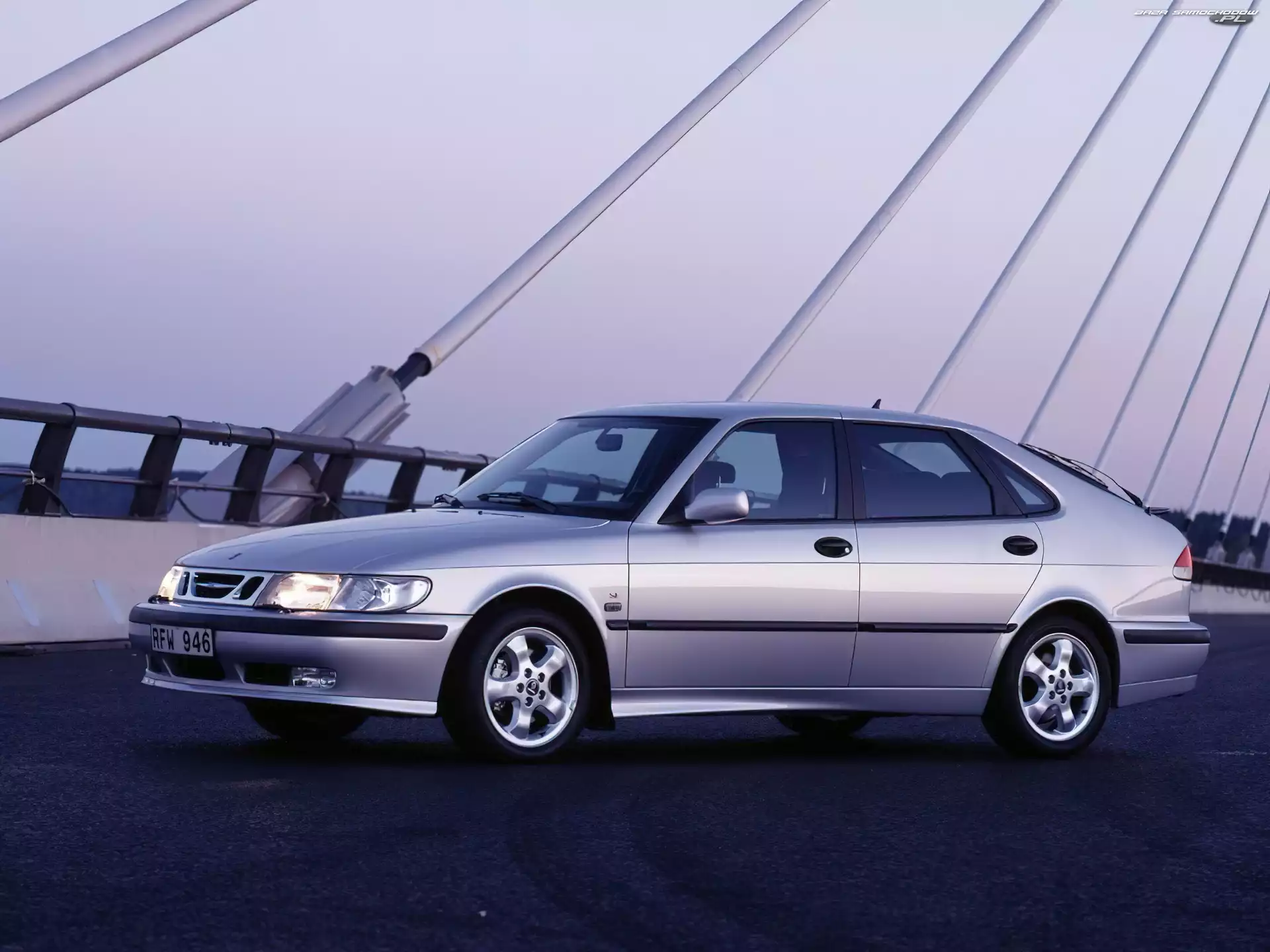 Hatchback, Srebrny, Saab 9-3