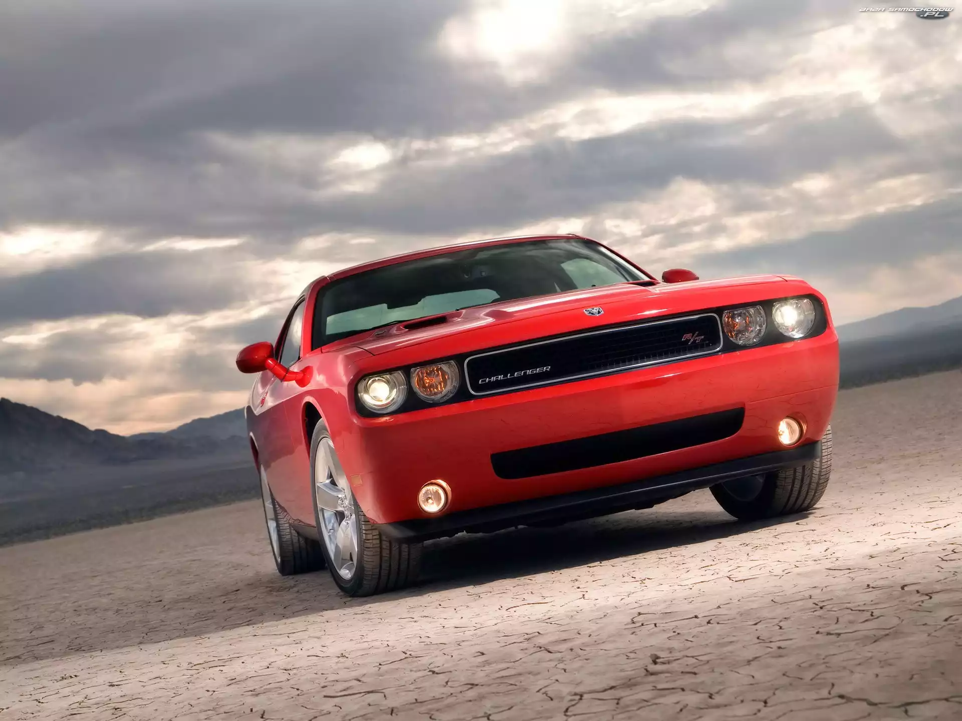 Jezioro, Dodge Challenger, Wyschnięte