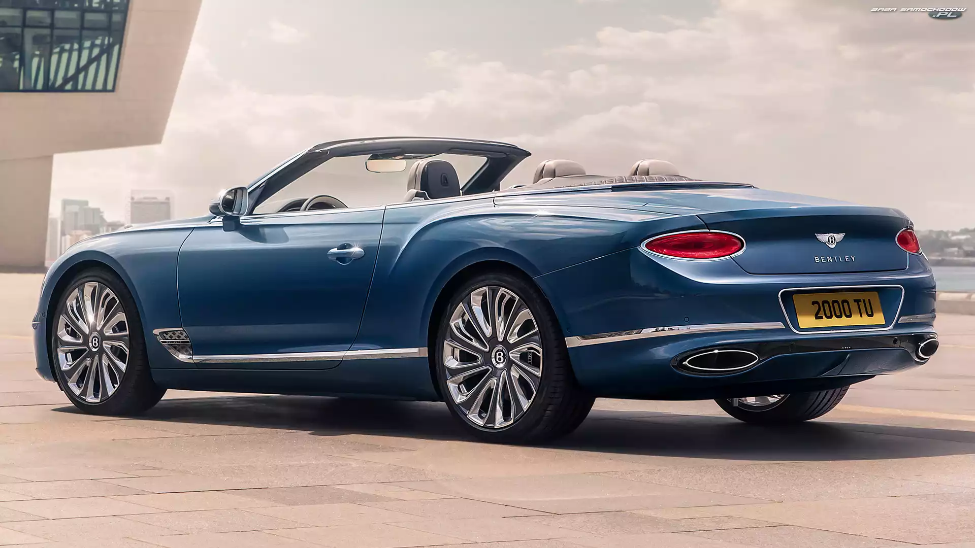 Kabriolet, Niebieski, Bentley Continental GT