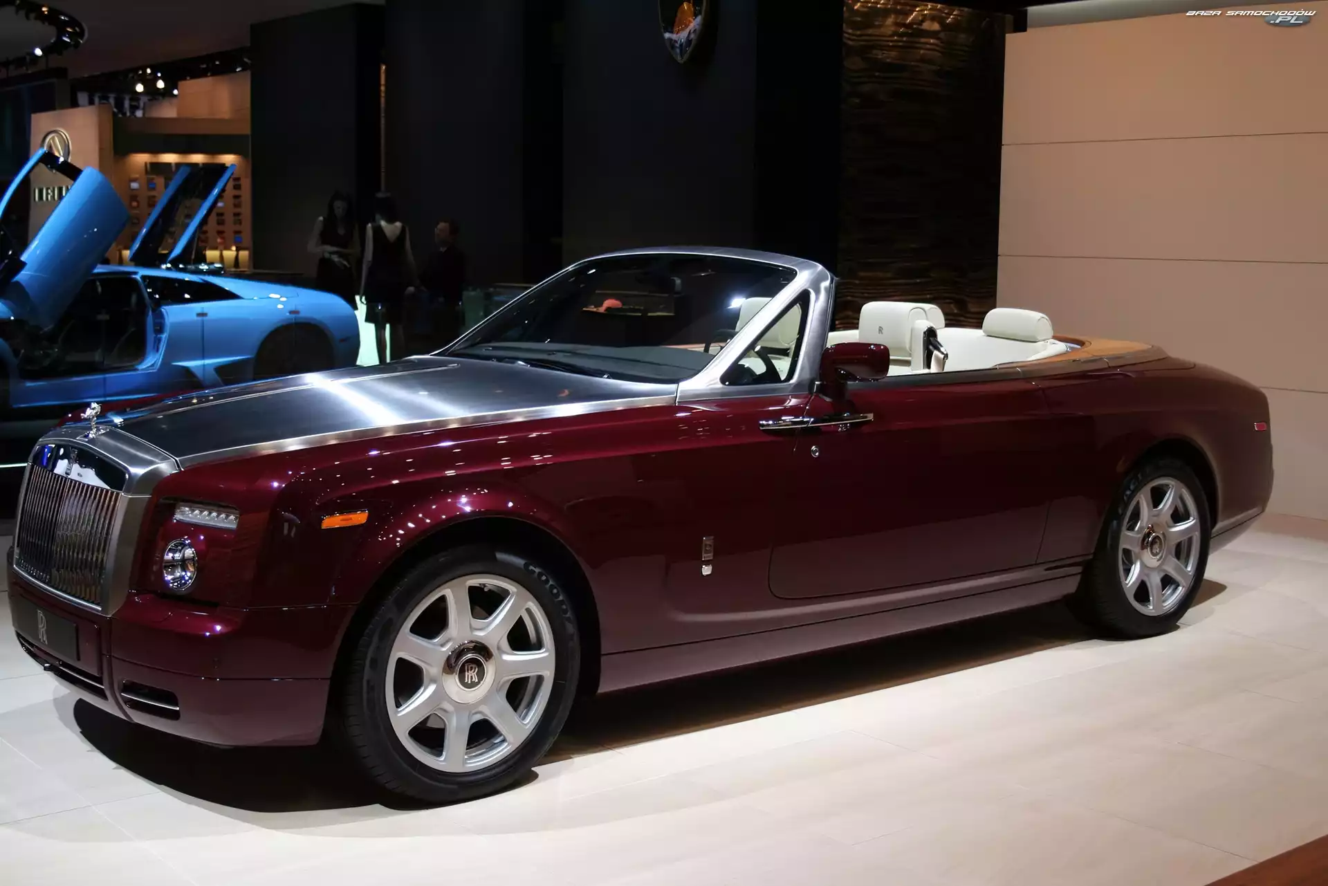 Kabriolet, Bordowy, Rolls Royce Phantom
