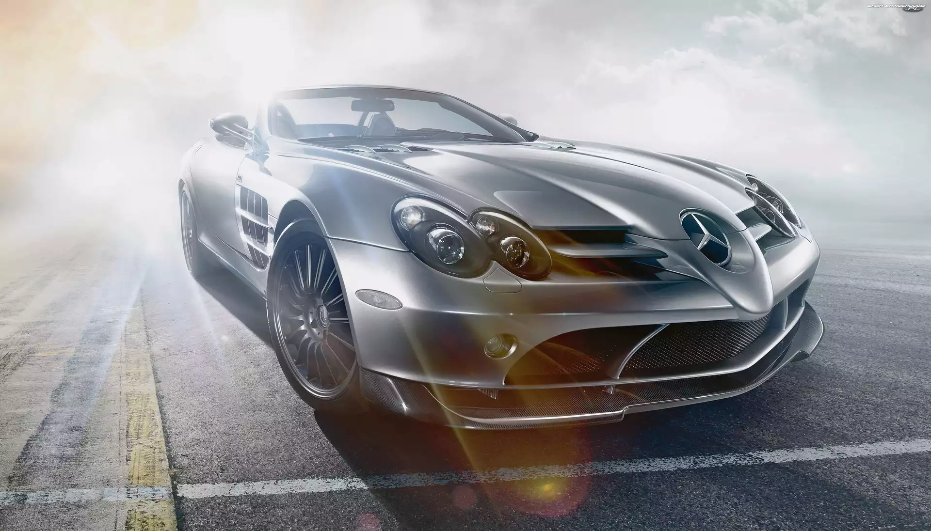 Kabriolet, Słoneczne, Mercedes SLR, Promienie