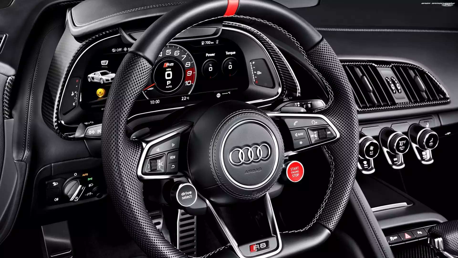 2017, Kierownica, Audi R8 Sport Edition, Wnętrze