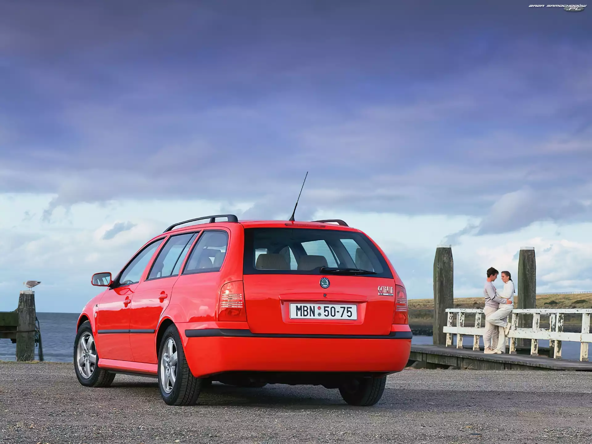 Kombi, Czerwona, Skoda Octavia