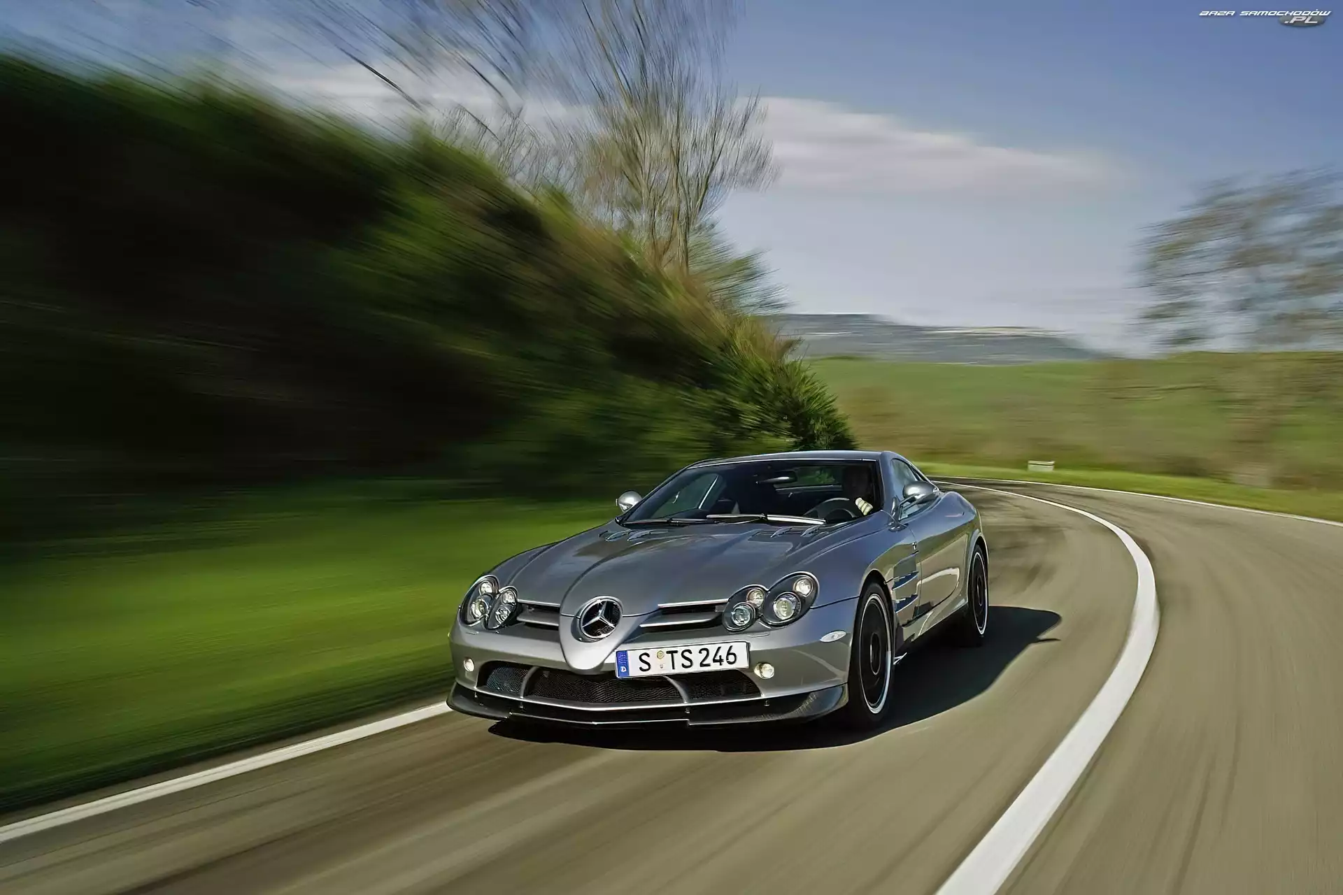 Krajobraz, Mercedes SLR, Droga