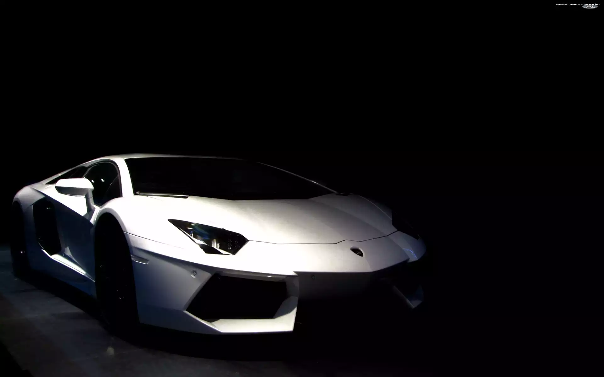 Biały, Lamborghini, Aventador