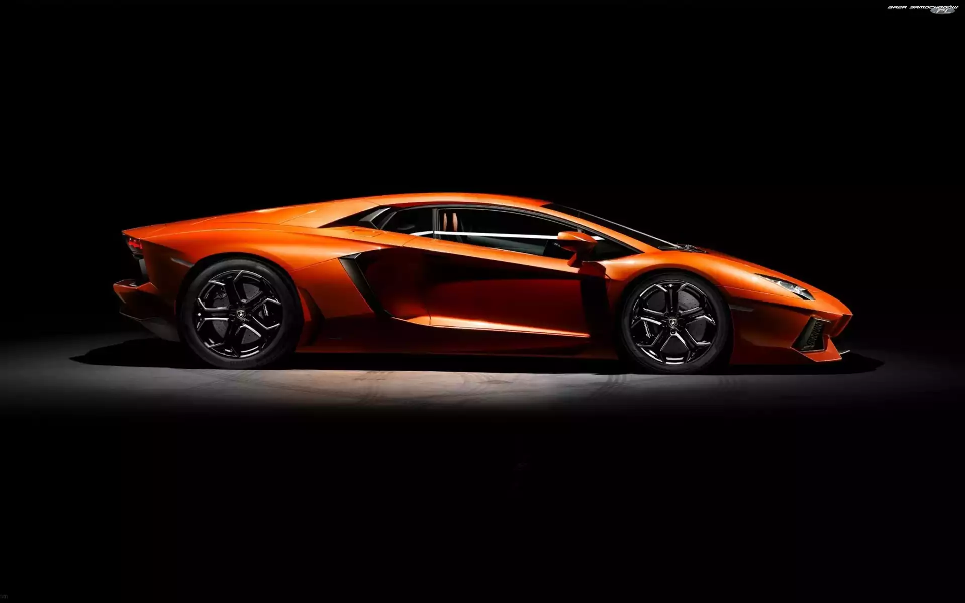 Lamborghini Aventador, Strona, Pomarańczowe, Lewa