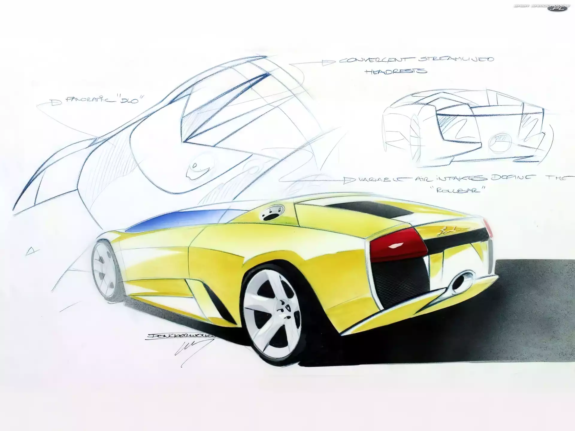 Rysunek, Lamborghini, Murcielago