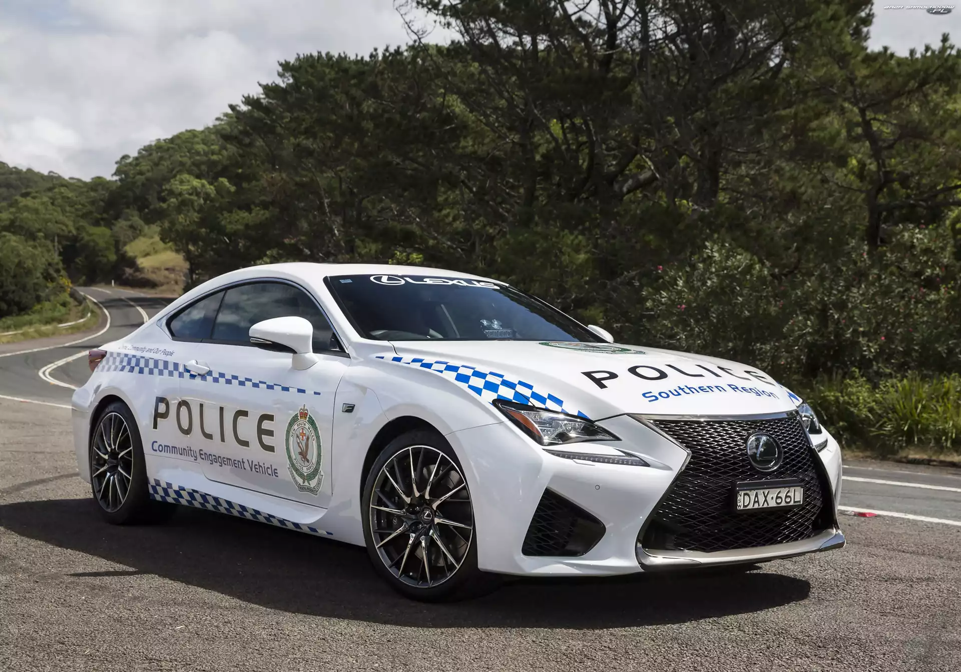2016, Lexus RC F, Policyjny, Samochód, Biały