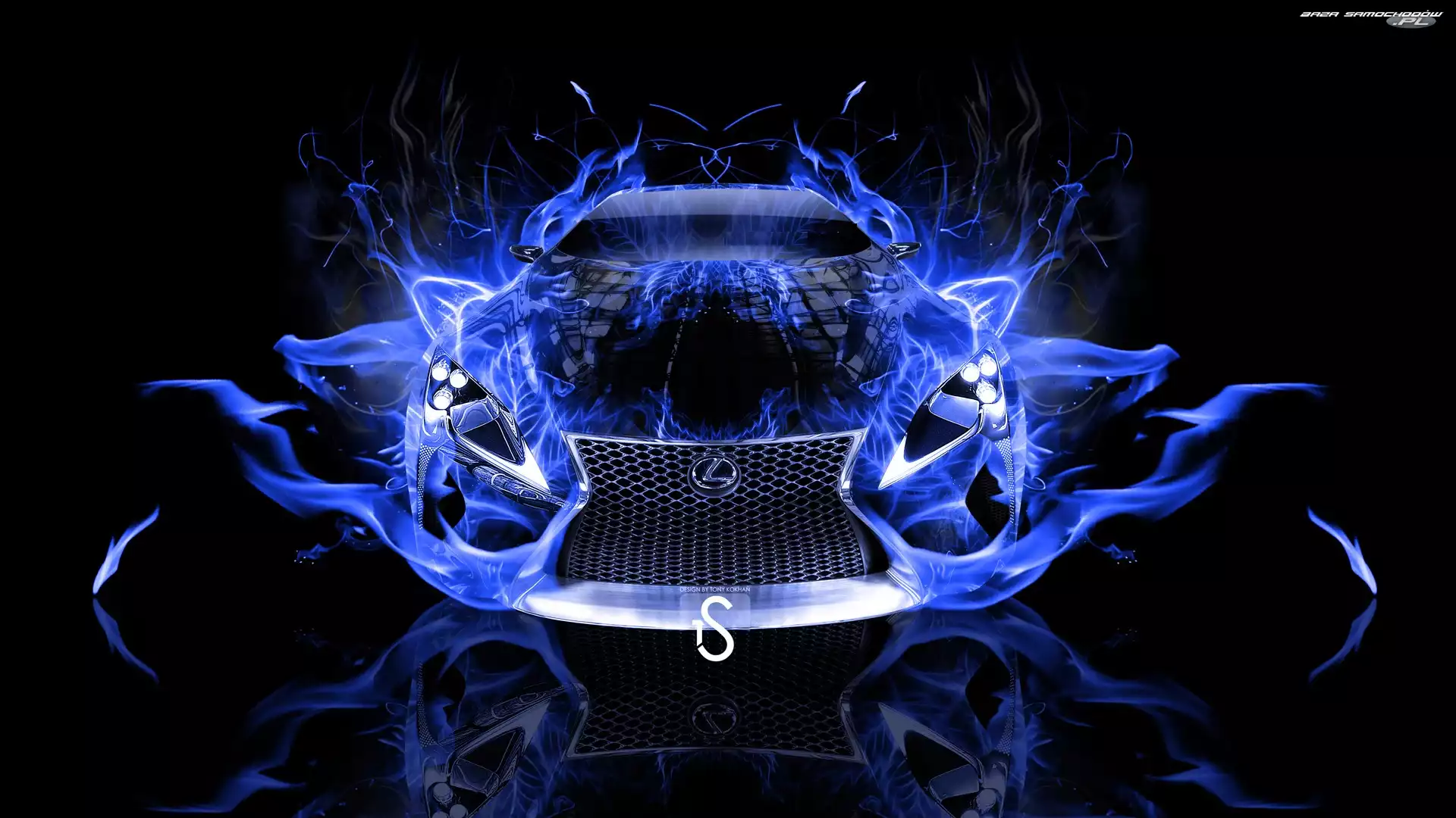 Lexus LF-LC, Tło, Niebieski, Czarne
