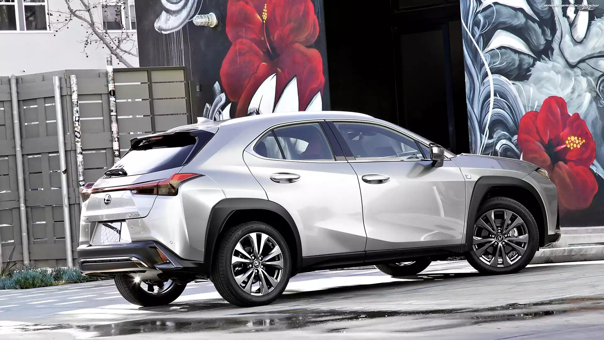 Lexus UX, Ściana, Srebrny, Pomalowana