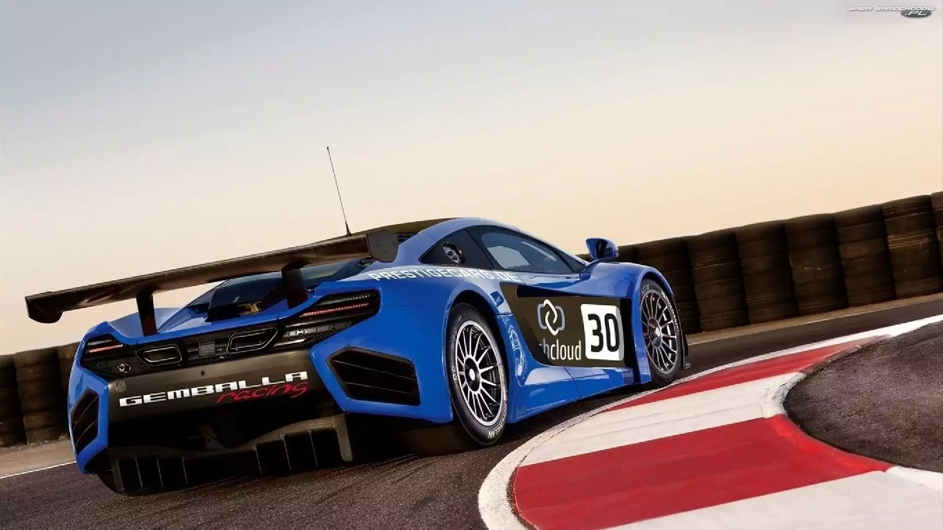 Samochód, McLaren MP4-12C GT3, Niebieski, Tor