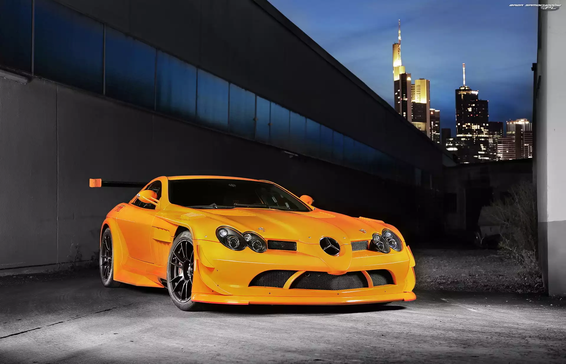 McLaren, Mercedes, Miasto, Wieżowce, SLR, Most