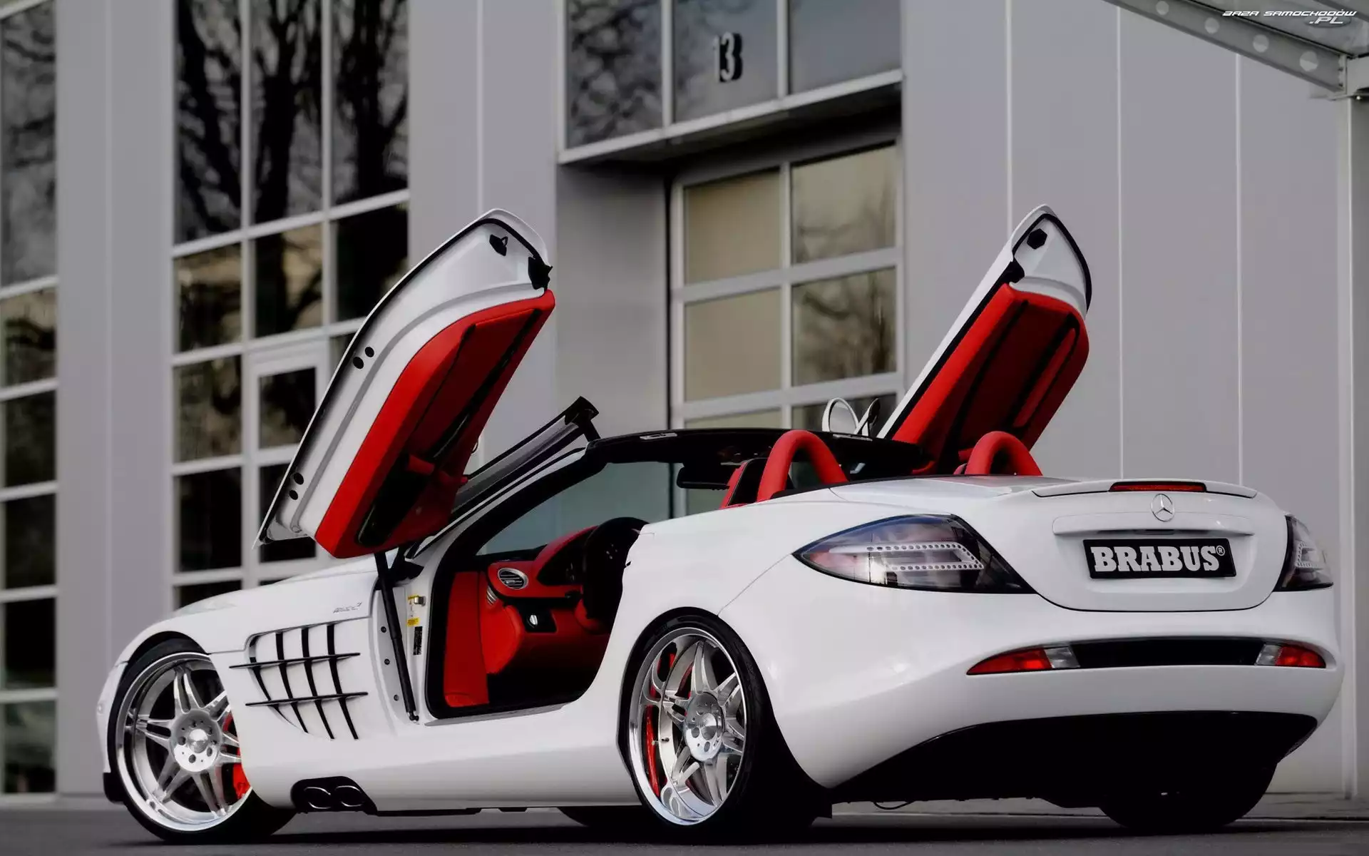 Mercedes SLR, Drzwi, Biały, Podniesione